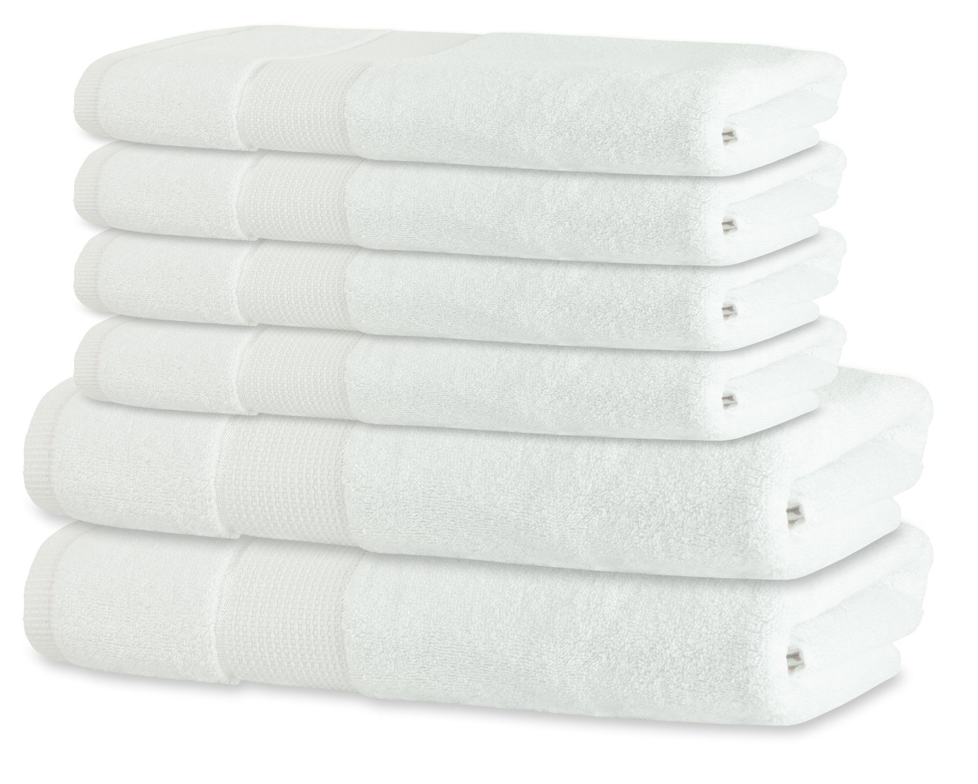 100% Badetücher 4 + Badetücher (1-St) 2 Handtücher Set Baumwolle Qualität Frottiertuch, White Baumwolle BANANALU