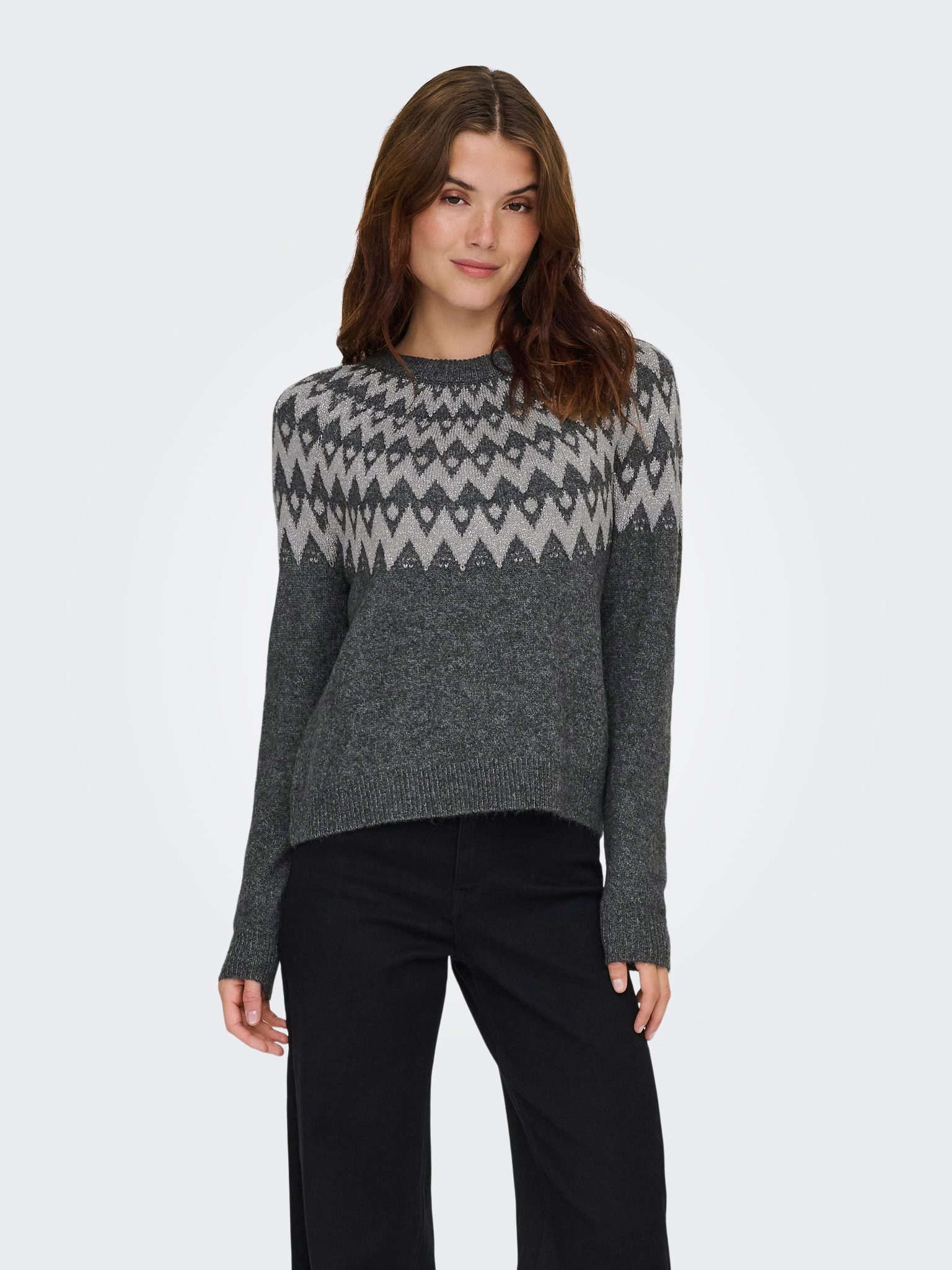 Strickpullover ONLFRY LS JQ GLITTER O-NECK CC KNT