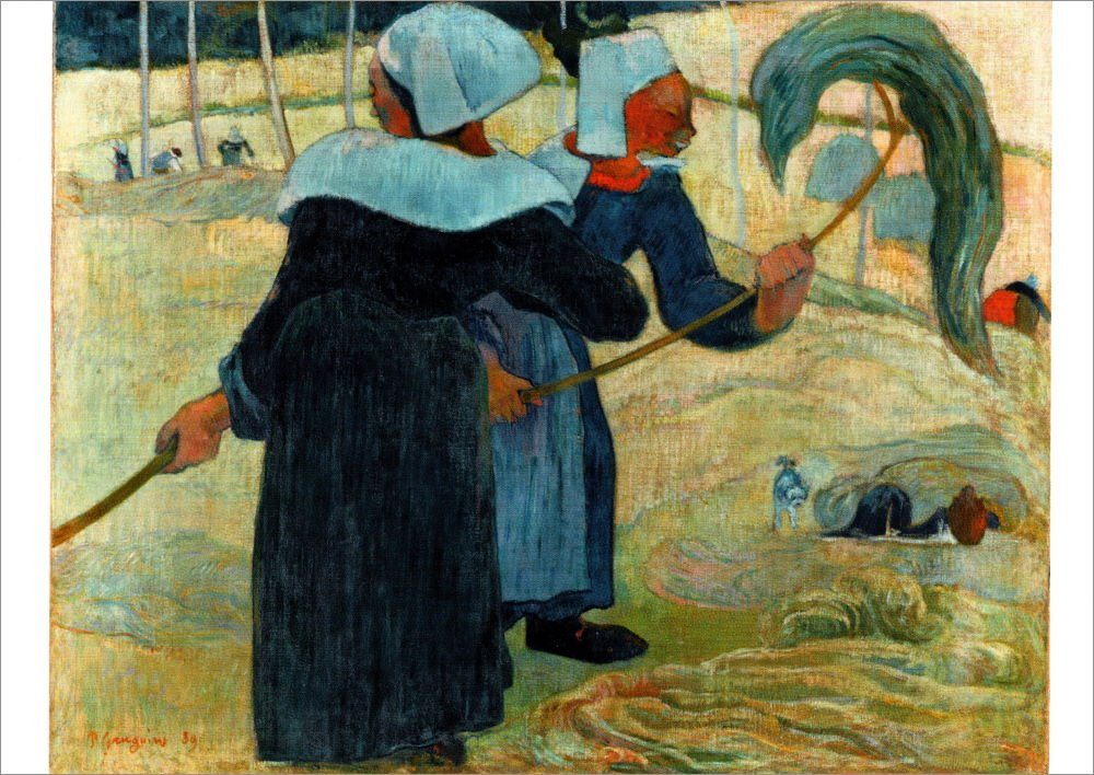 Postkarte Kunstkarte Paul Gauguin "Bretonische Heuerinnen"