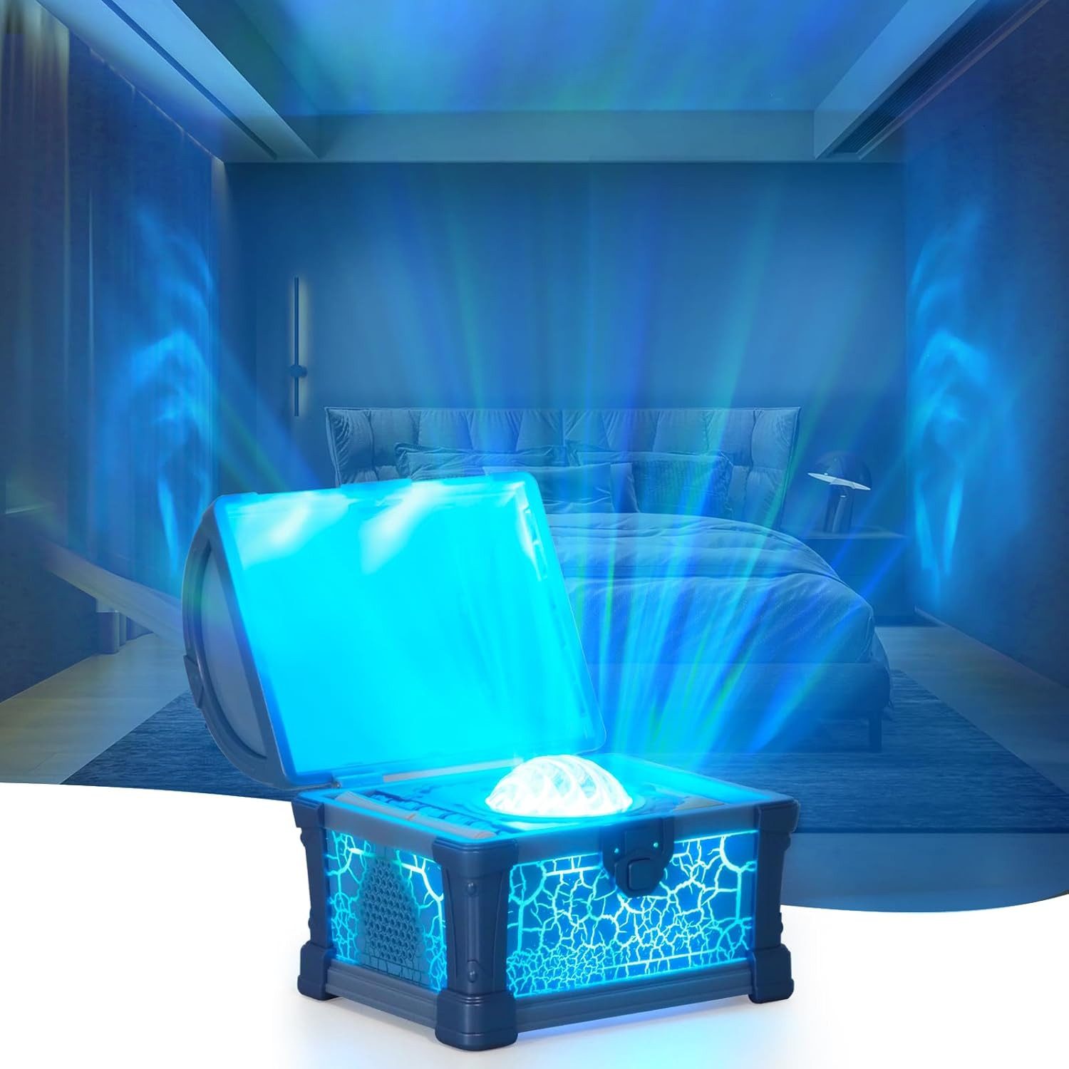 VIVIHEYDAY LED Nachtlicht Sternenhimmel Projektor, Kreativ Schatztruhe Galaxy Projector für, Zimmer Deko, LED Polarlicht Lampe mit 8 Beleuchtungsmodi &, Fernbedienung, Erwachsene Kinder Schlafzimmer/Party/Geschenk