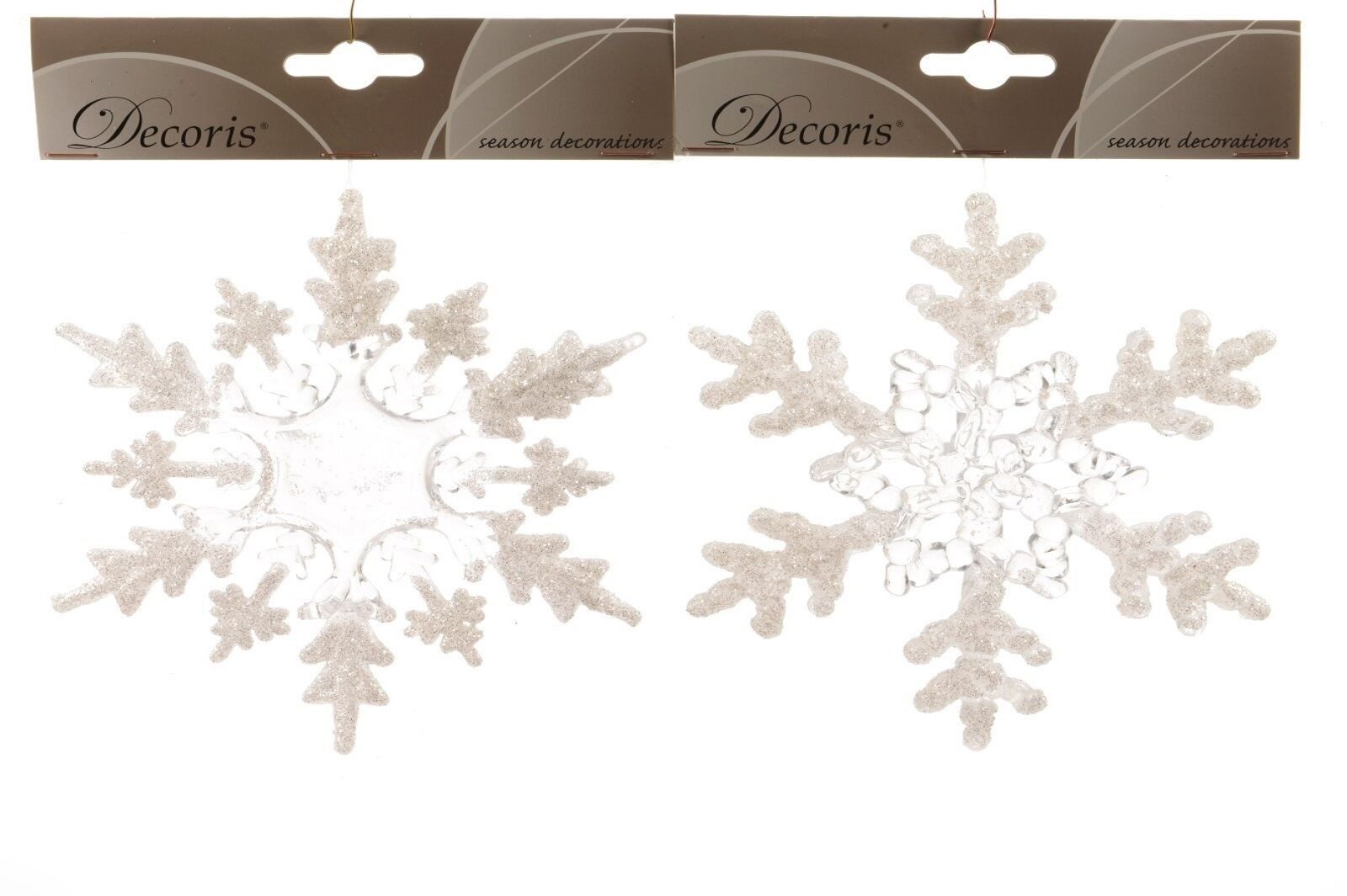 Kaemingk Dekohänger Hänger Christbaumschmuck Schneeflocke Glitter Ø 15,5 cm 2er Set