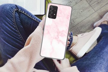 MuchoWow Handyhülle Marmor - Weiß - Rosa - Chic - Marmoroptik, Phone Case, Handyhülle Samsung Galaxy A53, Silikon, Schutzhülle