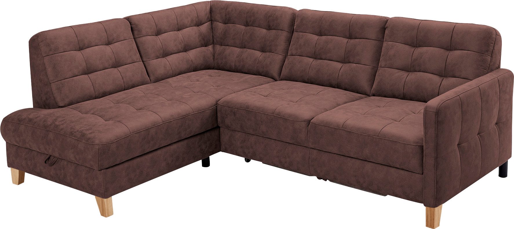 mit Bettkasten, Bezugsqualitäten exxpo - sofa in Ecksofa Elio, fashion wahlweise und Bettfunktion vielen