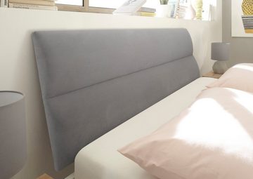 andas Einzelbett MERLE, in skandinavischem Design, mit gepolstertem Kopfteil