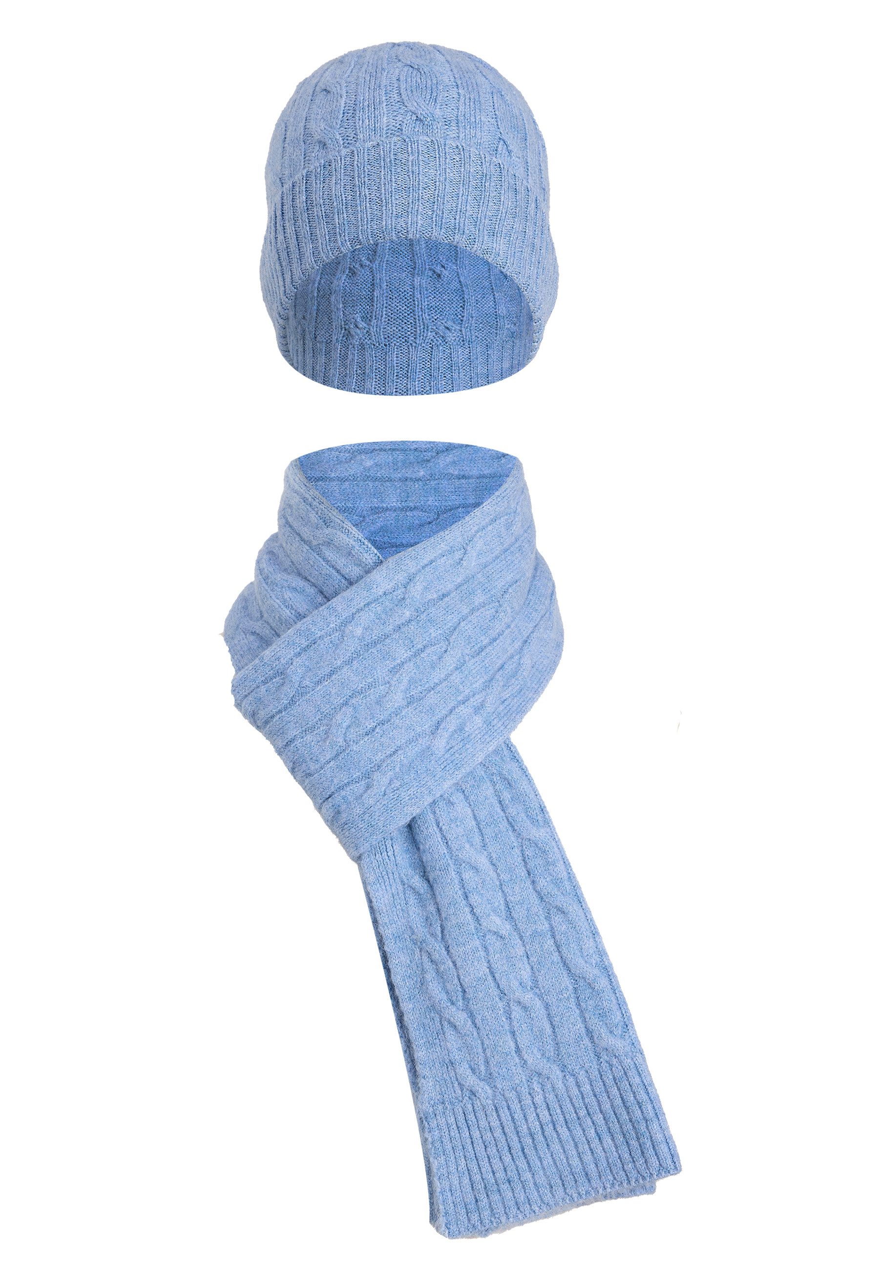 Strickmütze Set aus Schal und Mütze