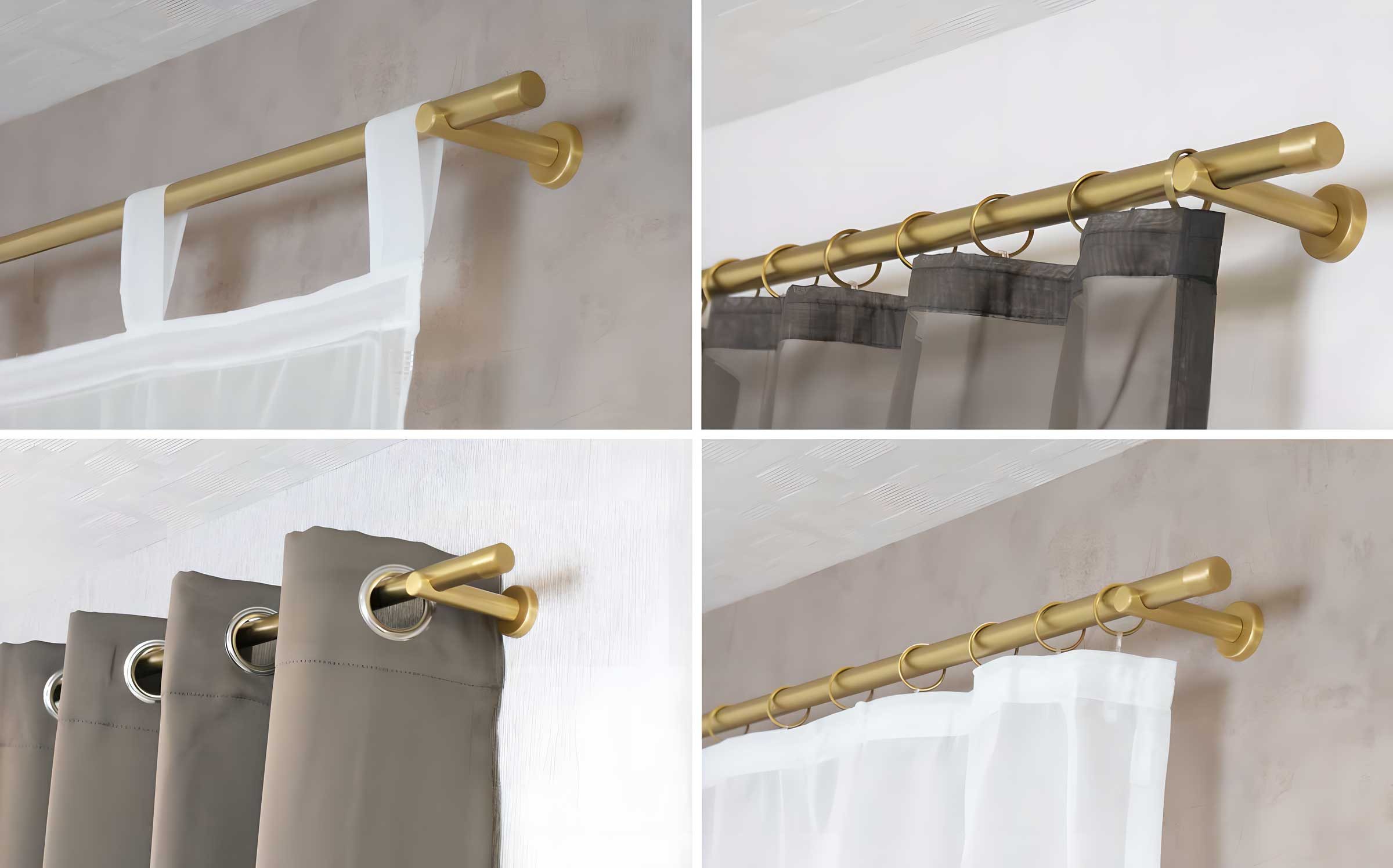 iso-design Gardinenstange Messing Matt 20 mm Endstück Kappe Wand- oder Deckenmontage, Ø 20 mm, 1-läufig, Fixmaß, verschraubt, Aluminium, Mit Metallsäge beliebig kürzbar