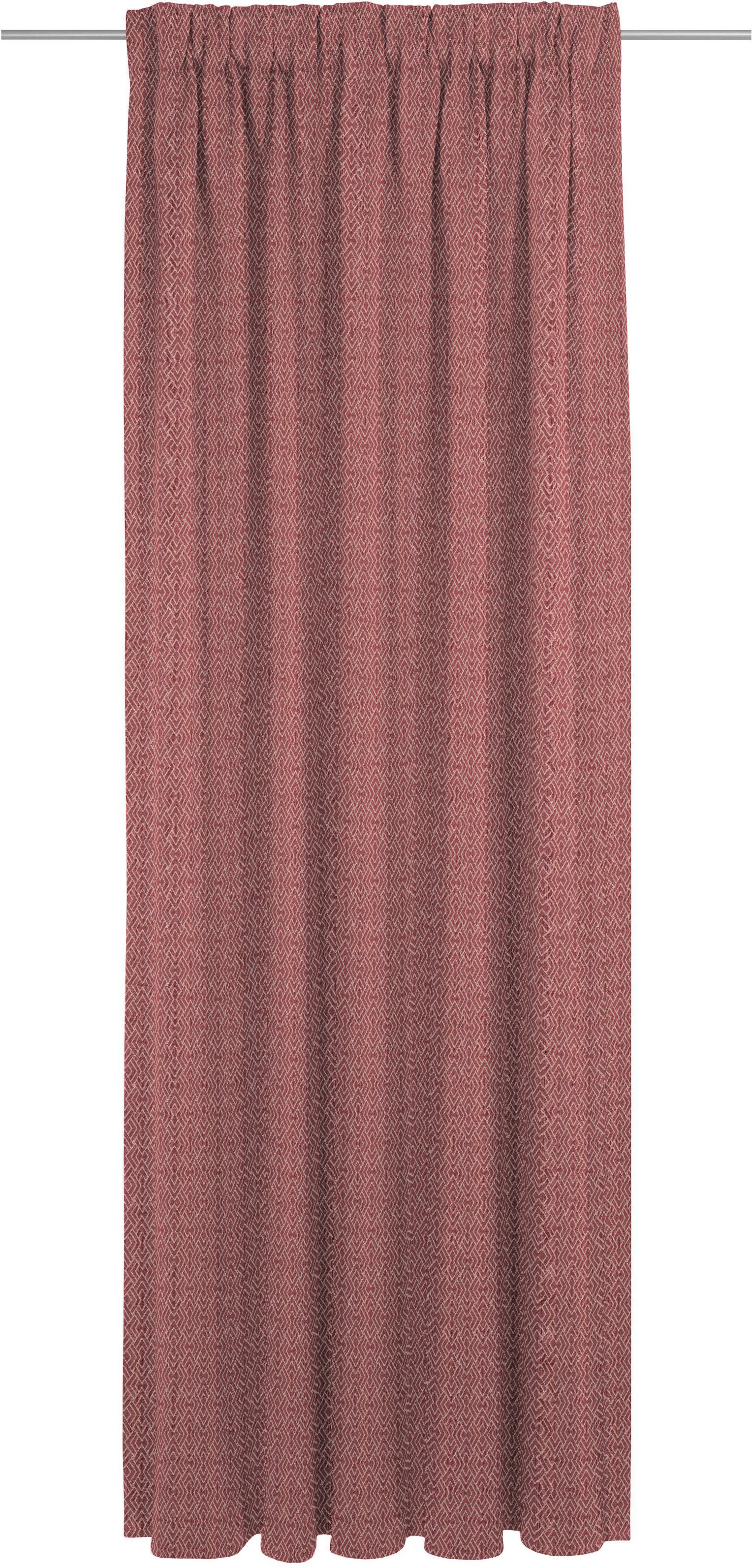 Vorhang Graphic Ventus, Bio-Baumwolle aus Multifunktionsband (1 blickdicht, Jacquard, rot nachhaltig Adam, St)