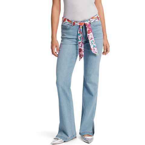 Marc Cain Bootcut-Jeans FARO Flower Vichy Premium Damenmode Modell FARO mit Seitenschlitzen
