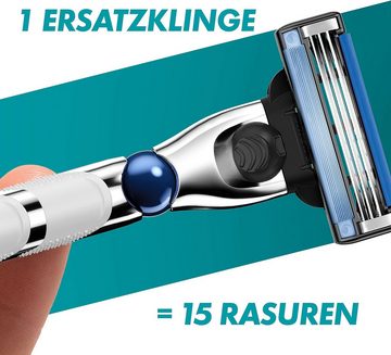 Gillette Rasierklingen Mach3 Turbo Rasurklingen Nassrasierer Ersatzklingen 3-fach-Klinge, 1-tlg., - 5 Klingen, Edelstahl, rostfrei