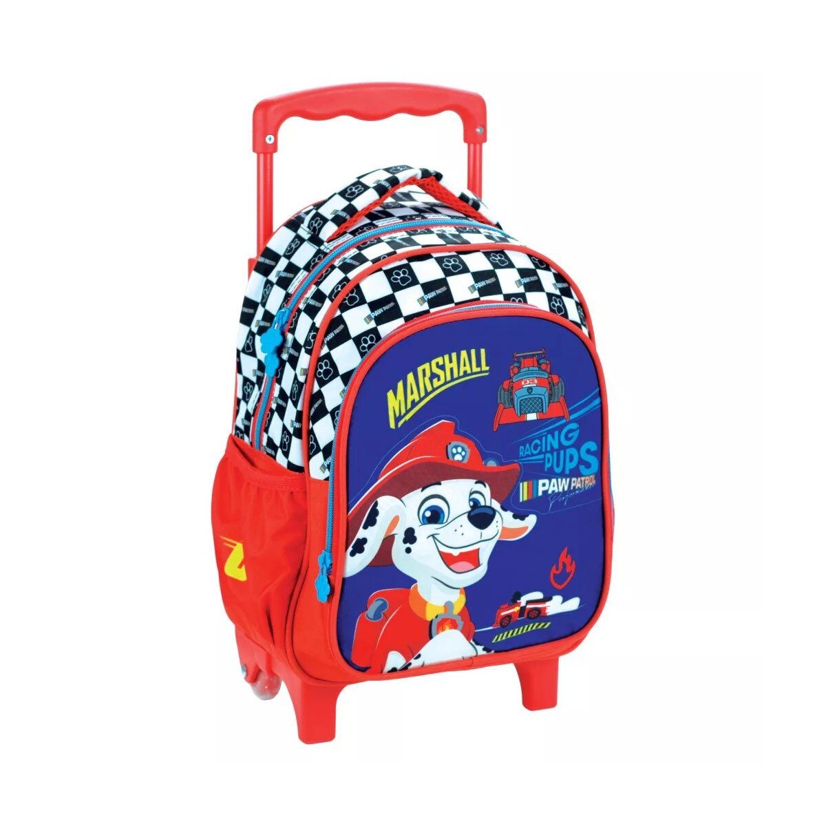 PAW PATROL Kinderrucksack Paw Patrol Marshall Racing Rollender Kindergartenrucksack, (1-tlg)