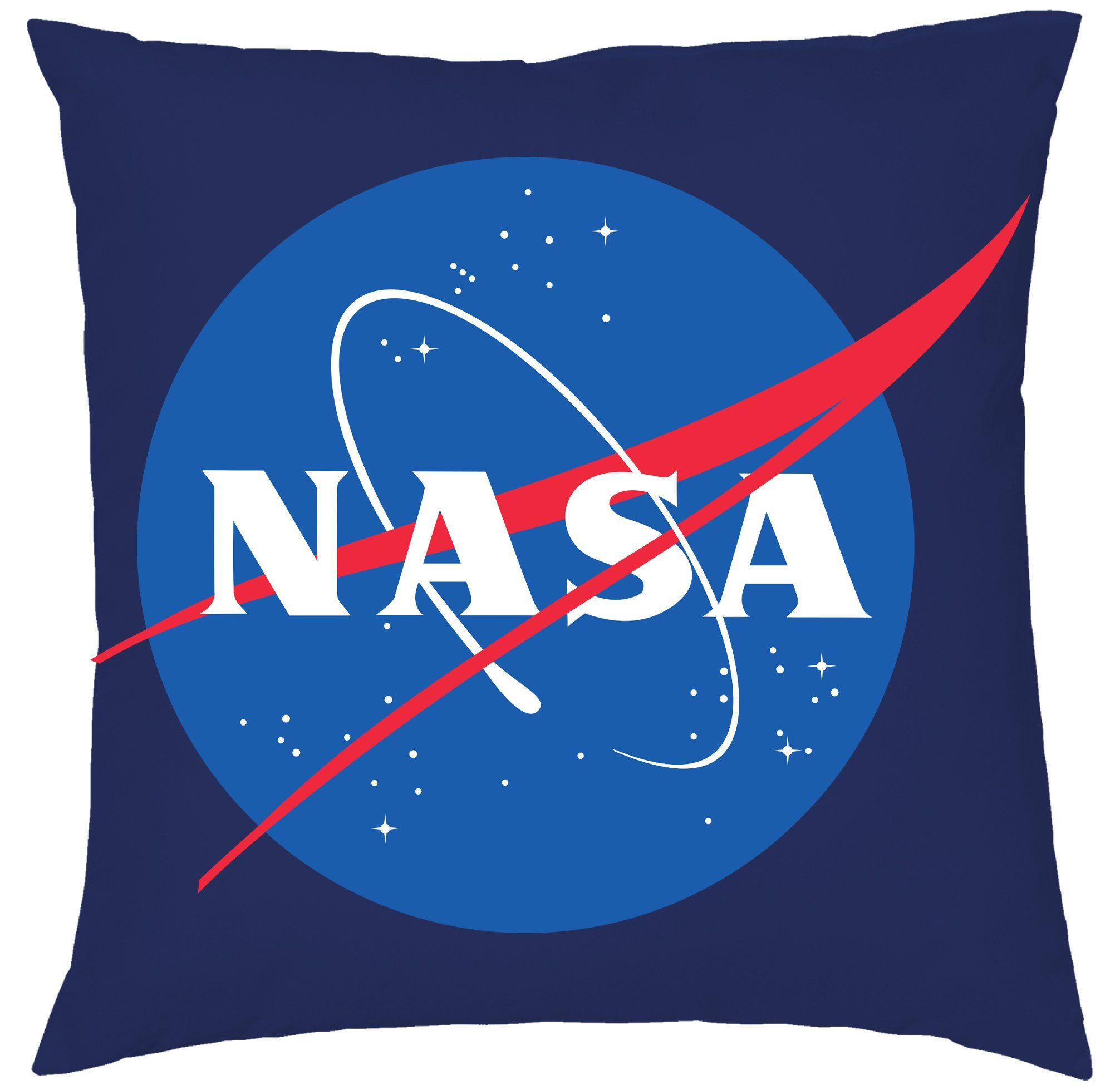 Blondie & Brownie Dekokissen Nasa Rakete Mond Mars Elon Mission mit füllung Navyblau