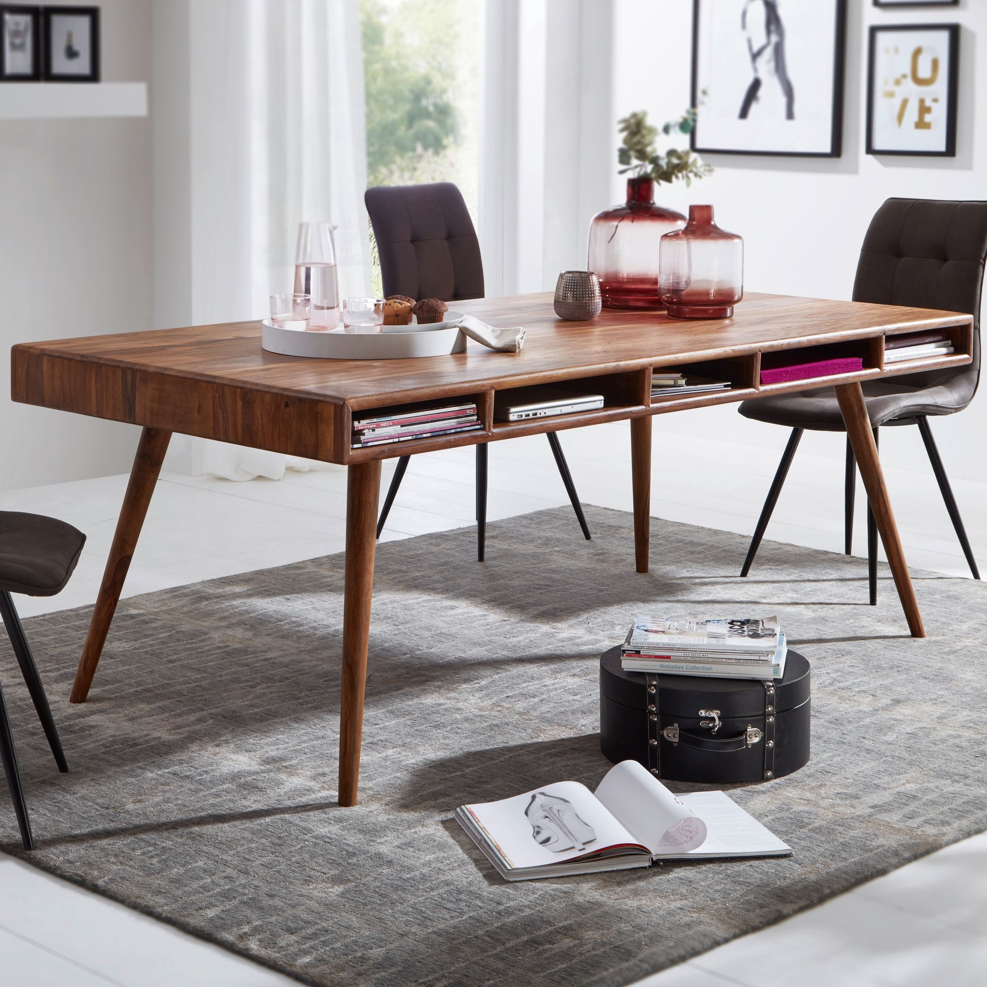 FINEBUY Esstisch FB51404 (200x77x100 Massivholz mit günstig online kaufen
