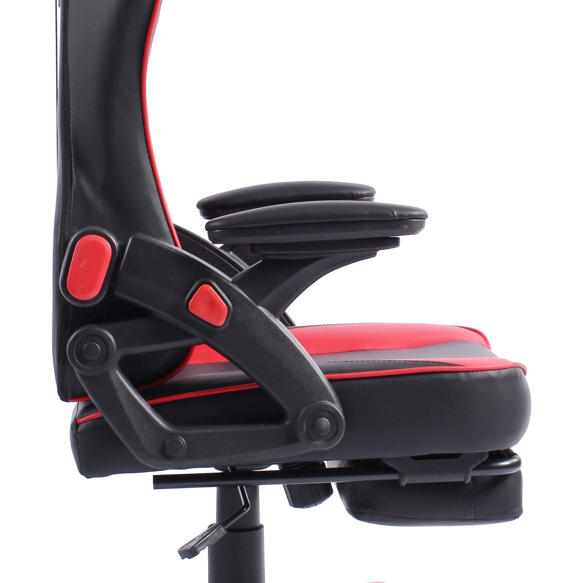 TRISENS Chefsessel Armando (1 Chair Chefsessel Racing-Design PC-Stuhl Schwarz/Rot Fußstütze Stück), Gaming Bürostuhl