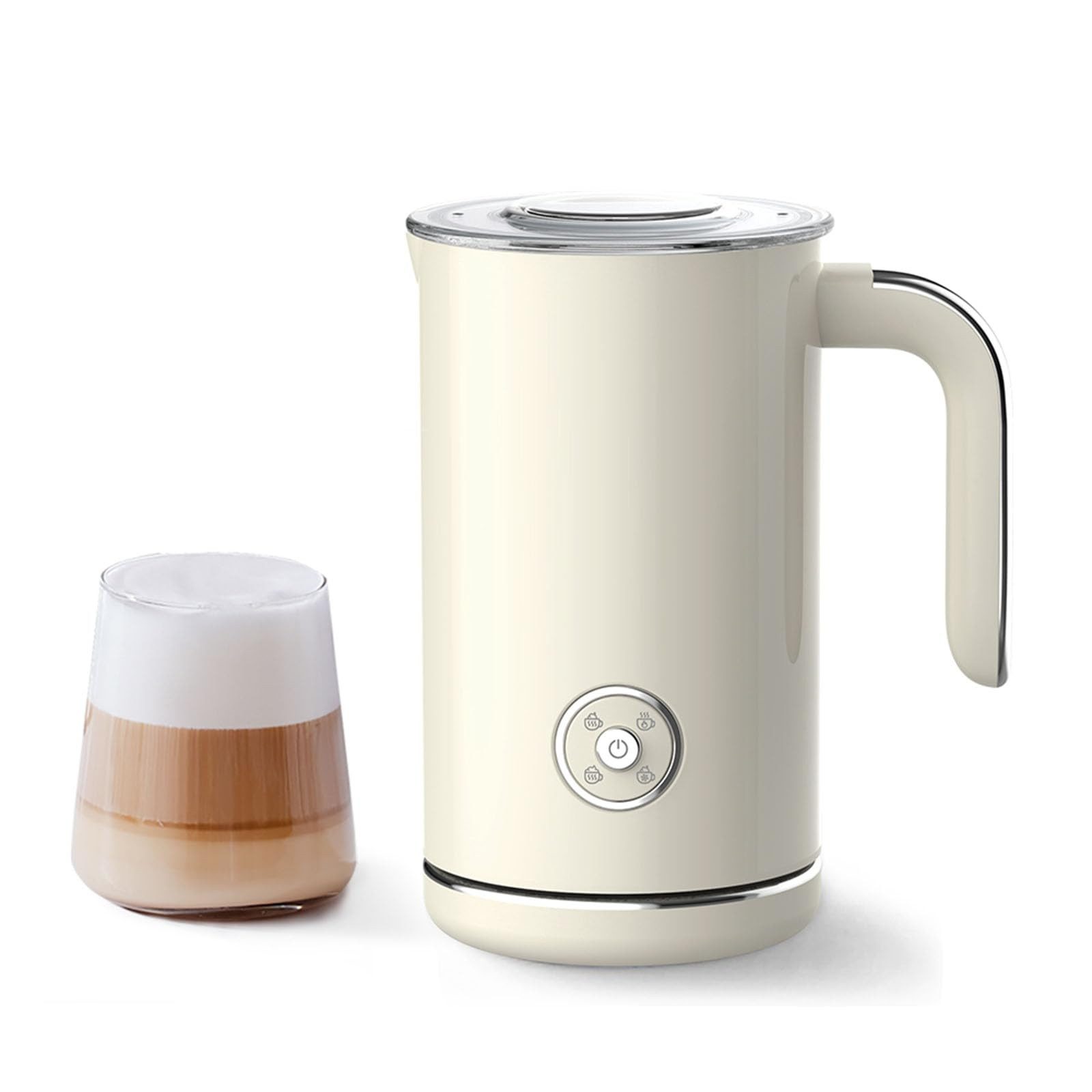 Tekoo Milchaufschäumer Elektrischer Milchaufschäumer 4-in-1, 500W, Edelstahl, 240ml Erhitzer, 500 W, Abschaltautomatik, BPA-frei, Antihaft, Latte Art Design