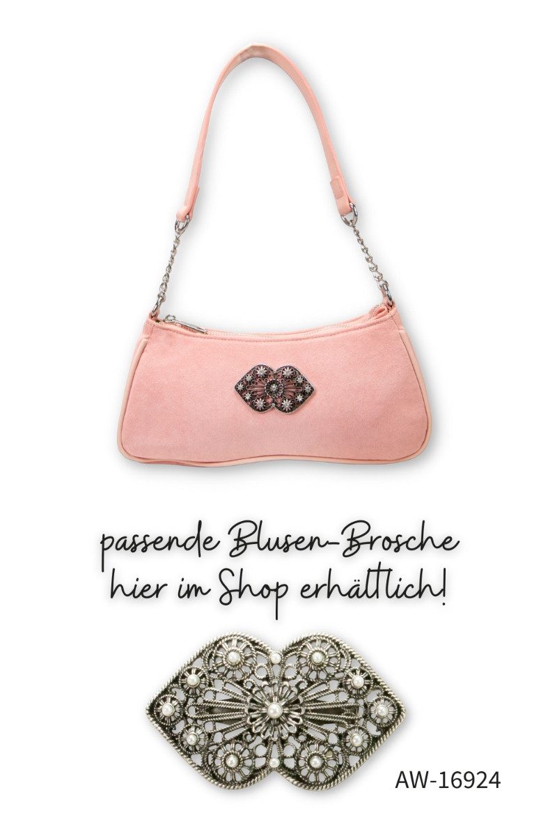 Alpenflüstern Handtasche Trachtentasche - LISSY - korallenrosa, olivgrün