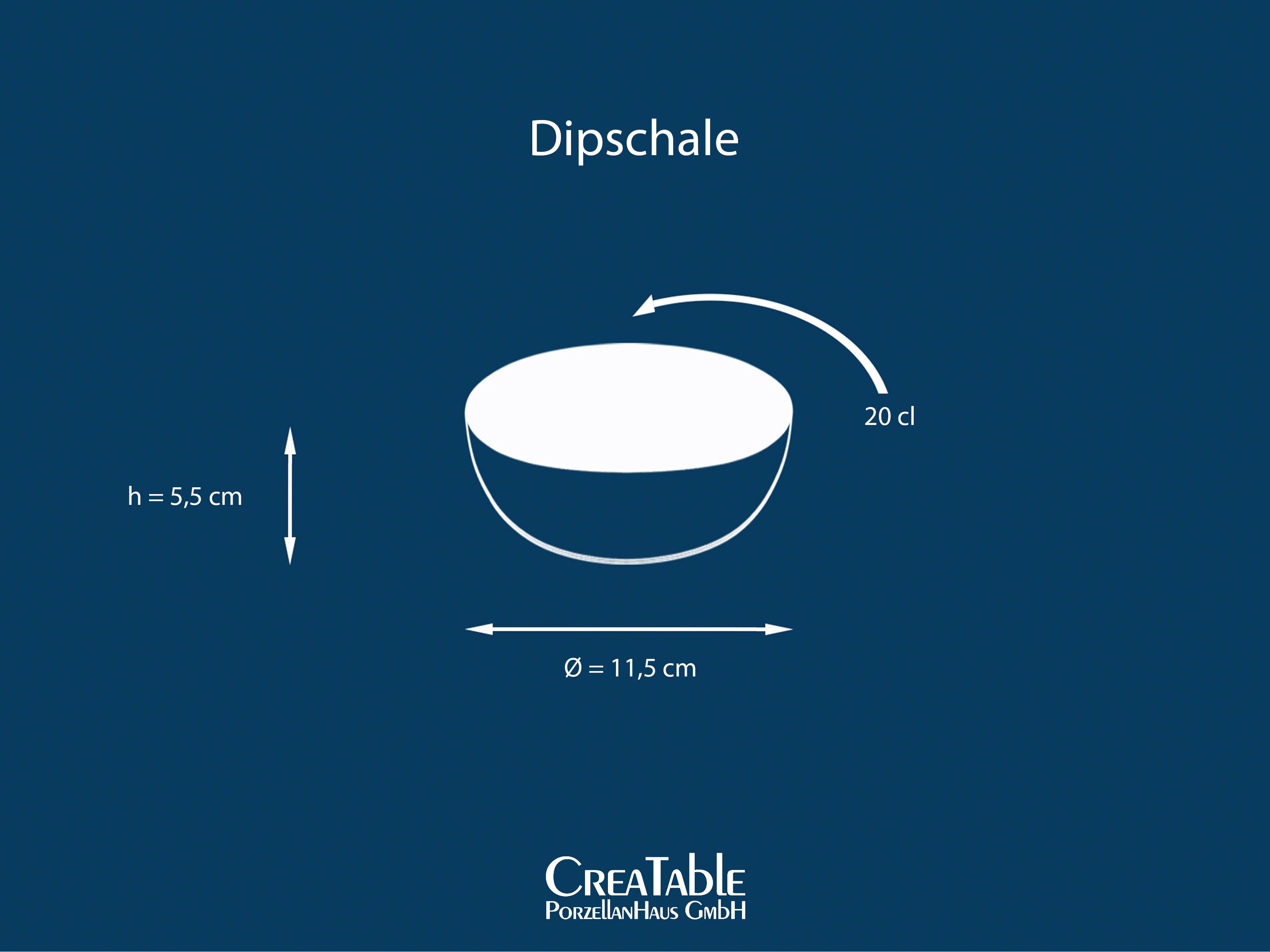 CreaTable Dipschale NATURE COLLECTION, Steinzeug, (Set, 6-tlg), Snackschale, Ø 11,5 cm