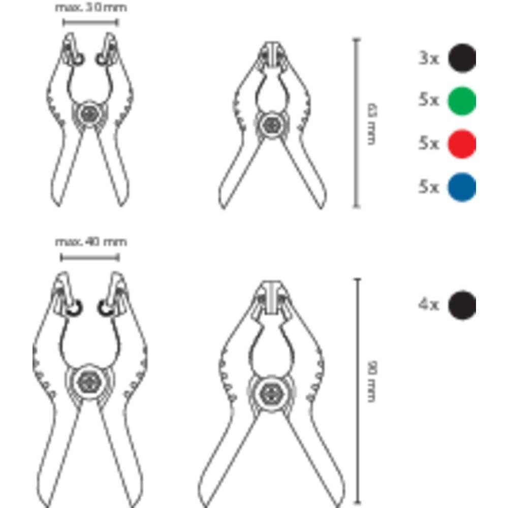 Basetech Schraubzwinge Mini-Spannzwingen-Set 22-teilig 1529585