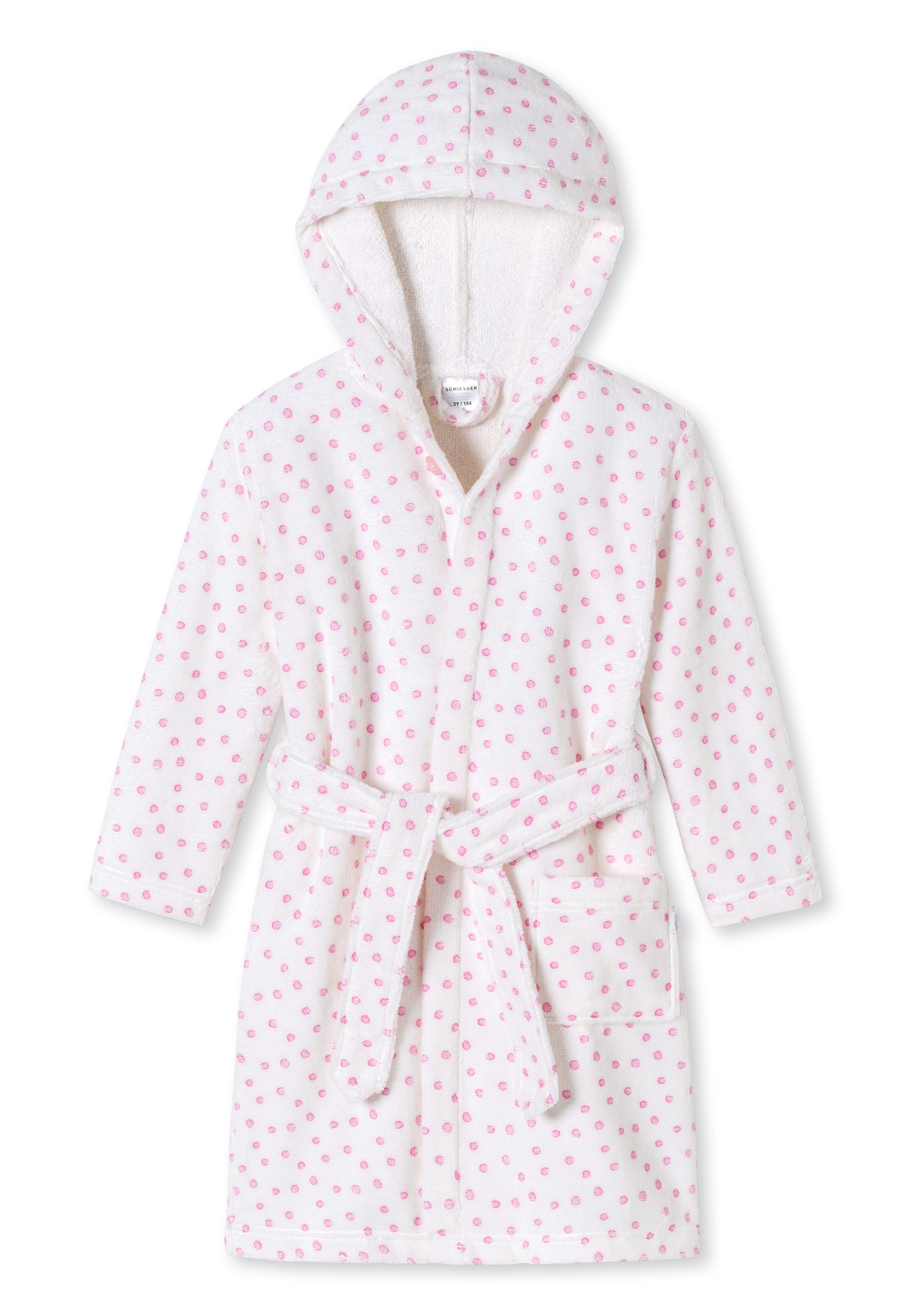 Schiesser Bademantel Kids Girls, Baumwolle, nicht relevant, Gürtel, Bademantel - Baumwolle - Mit großer Kapuze