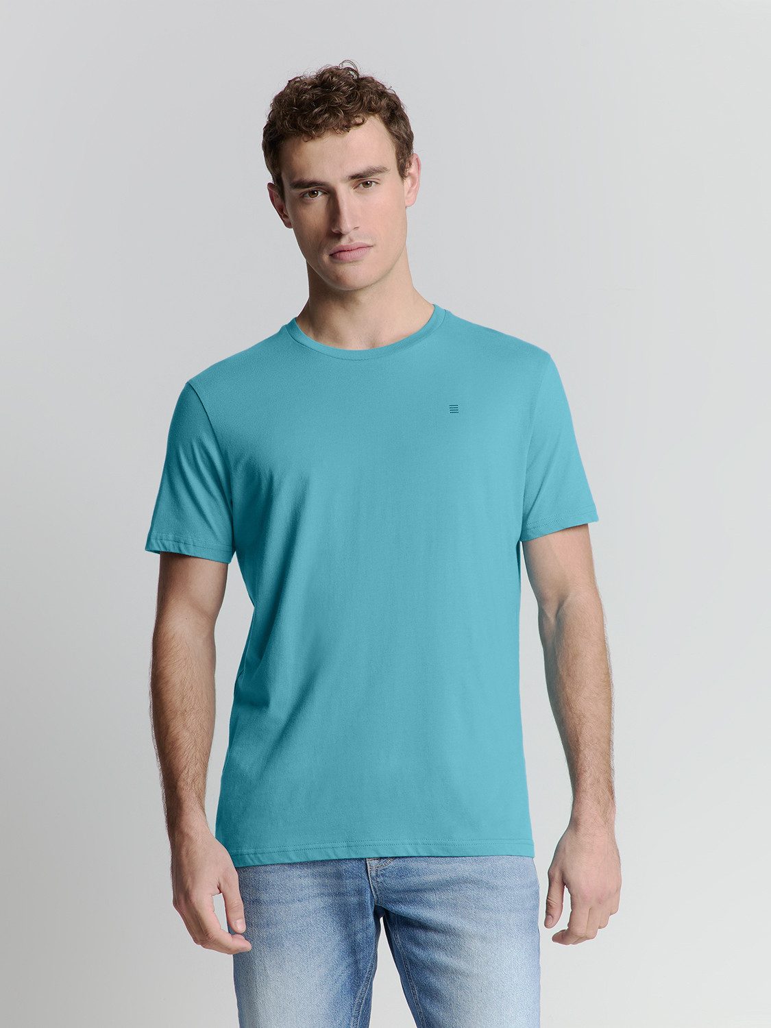 NO EXCESS T-Shirt – Baumwollshirt – Rundhals – Basic Tee – Crewneck Solid B günstig online kaufen