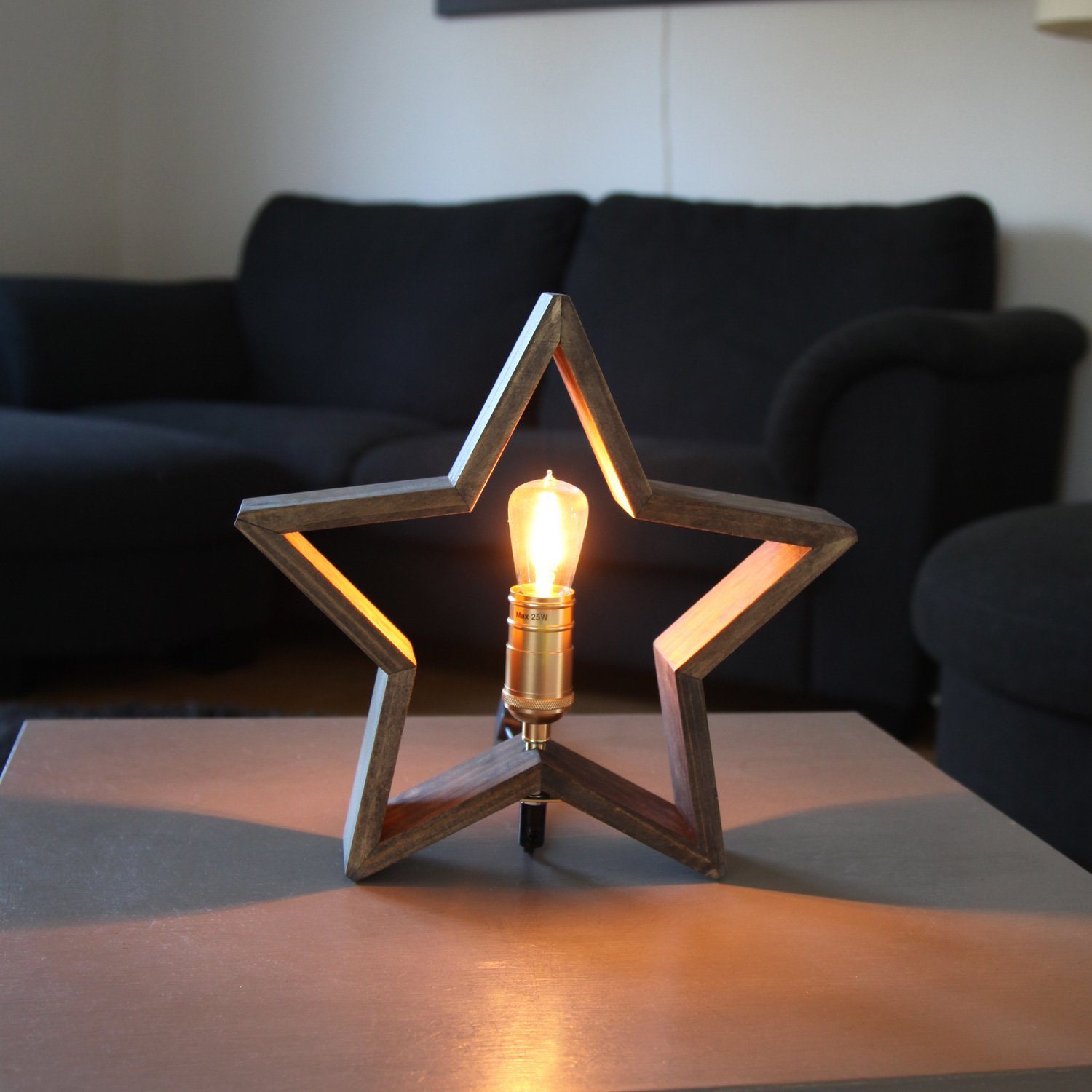 STAR TRADING LED Stern »Holzstern Adventsstern Weihnachtsstern Tischlampe  Deko stehend D: 30cm E14 braun« online kaufen | OTTO