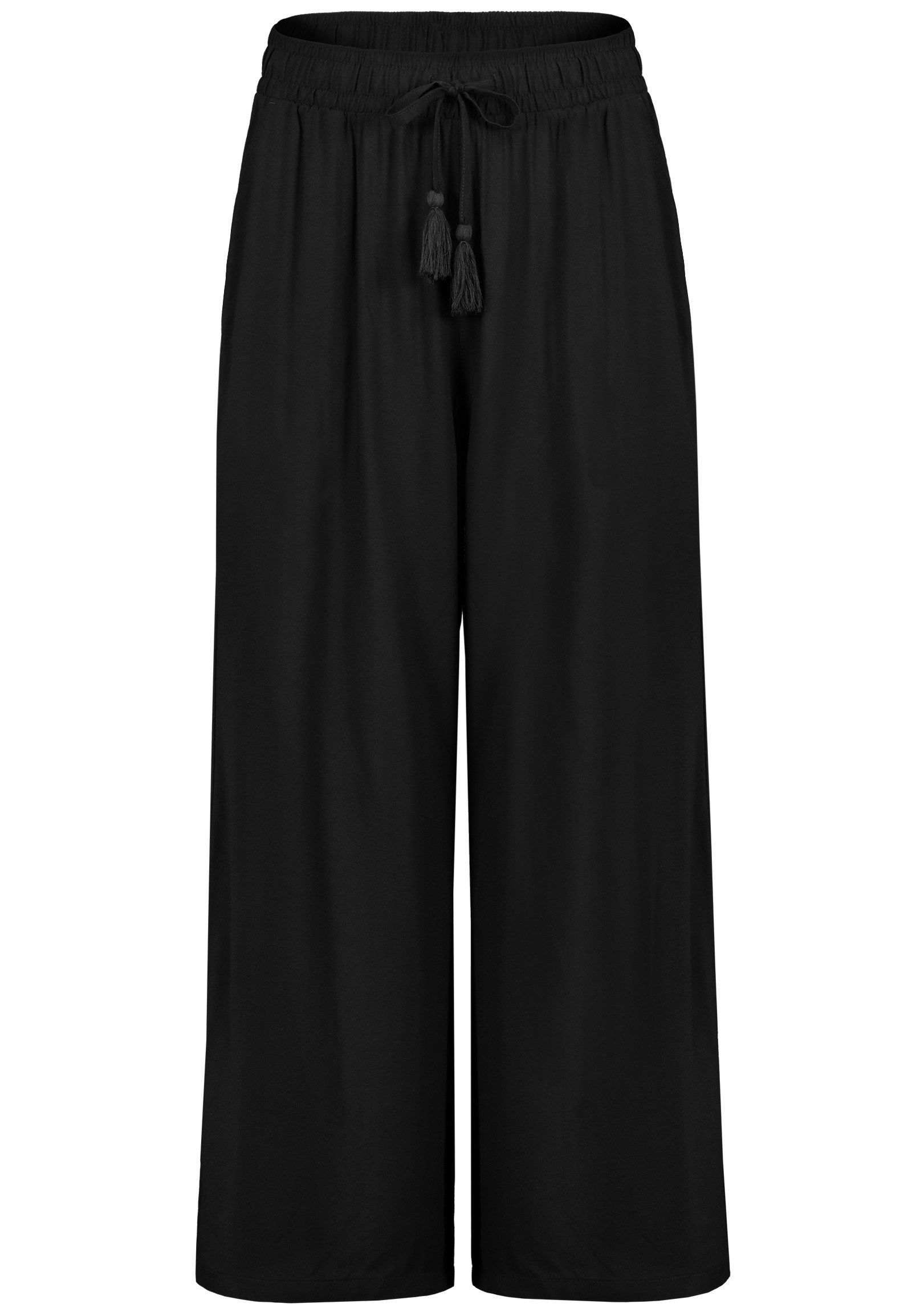 SUBLEVEL Chinos Damen Luftige Sommerhose Freizeit Weit geschnitten Stoffhose Musselin