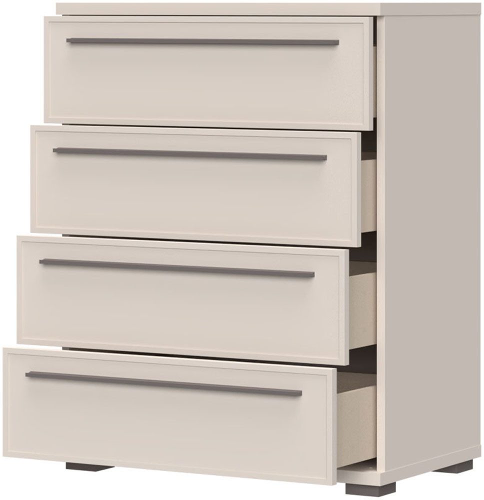 OTTO home Kommode Opera Schubladenkommode, Sideboard, 4 Schubladen, B/T/H:76/45/97 cm, UV lackiert, Soft Close Funktion, Höhenverstellbare Füße