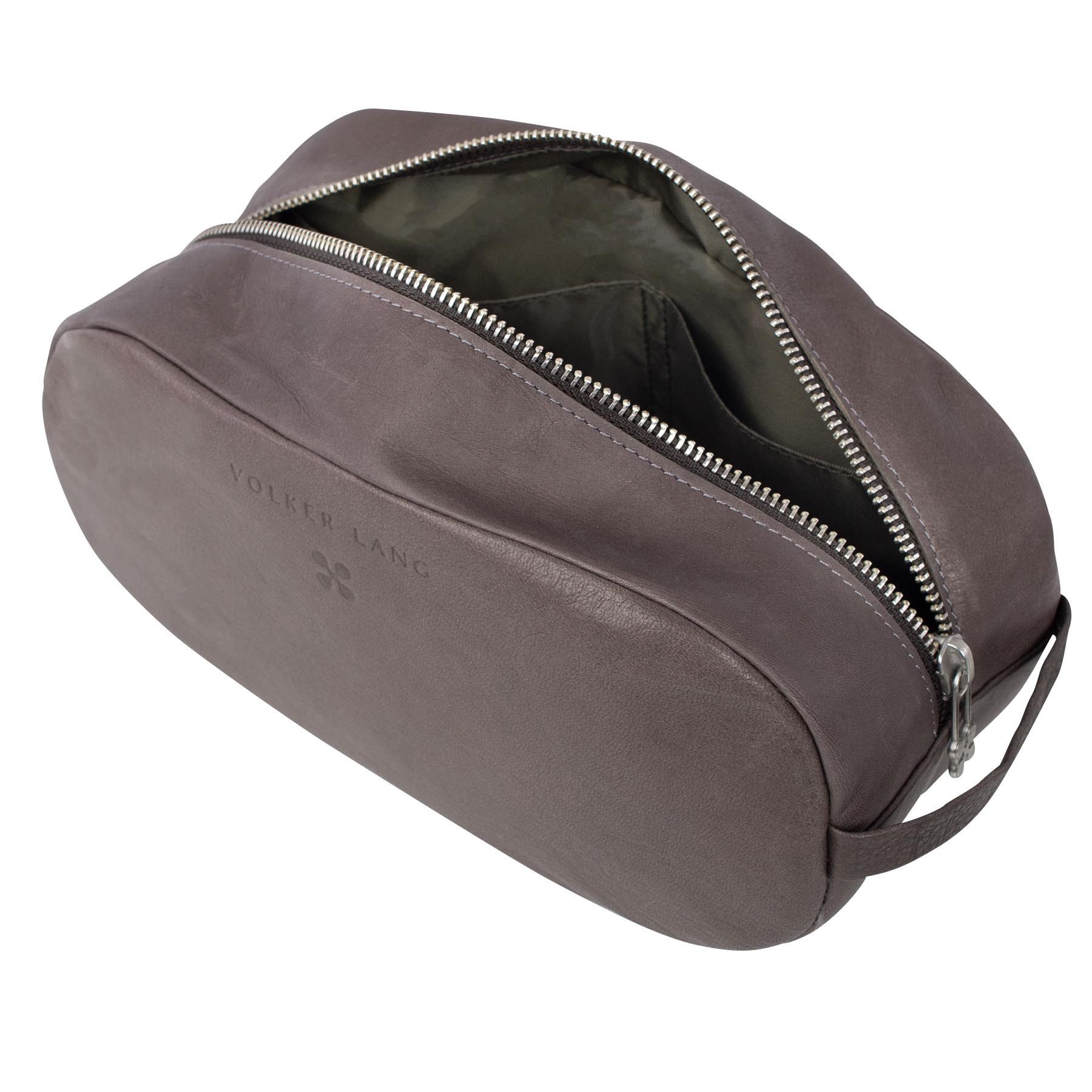 VOLKER LANG Kulturbeutel TRAVEL POUCH, PP1, Kompaktes Leder-Case, Premium Verarbeitung .