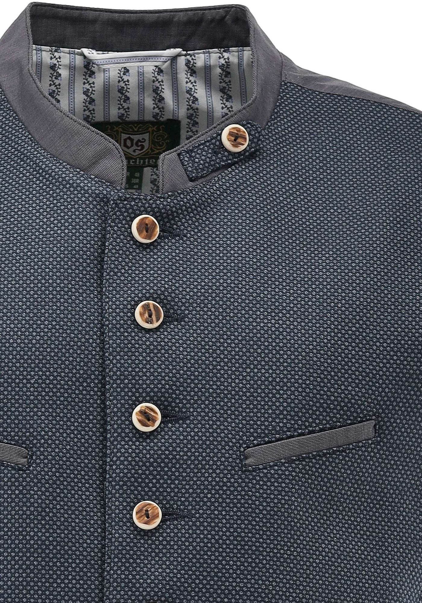 OS Trachten Trachtenweste Qalimo Slim Fit, 4 Leistentaschen, ärmellos