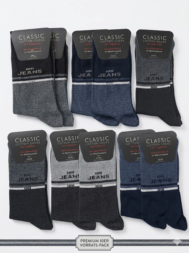 simaranda Basicsocken 10 Paar Herren Socken für Freizeit und Business mit Komfortbund 202