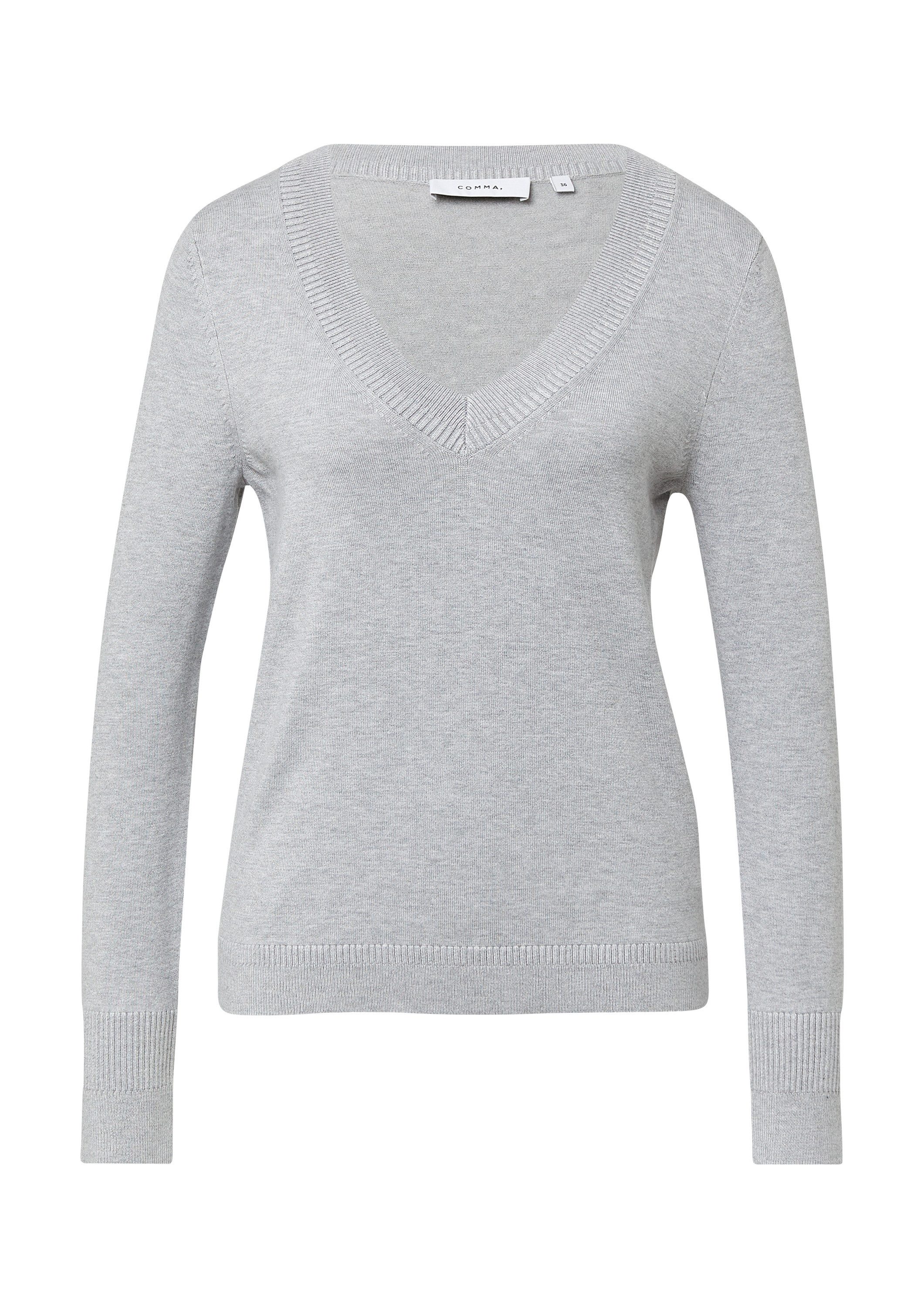 comma Longpullover Strickpullover Strickpullover mit V-Ausschnitt günstig online kaufen