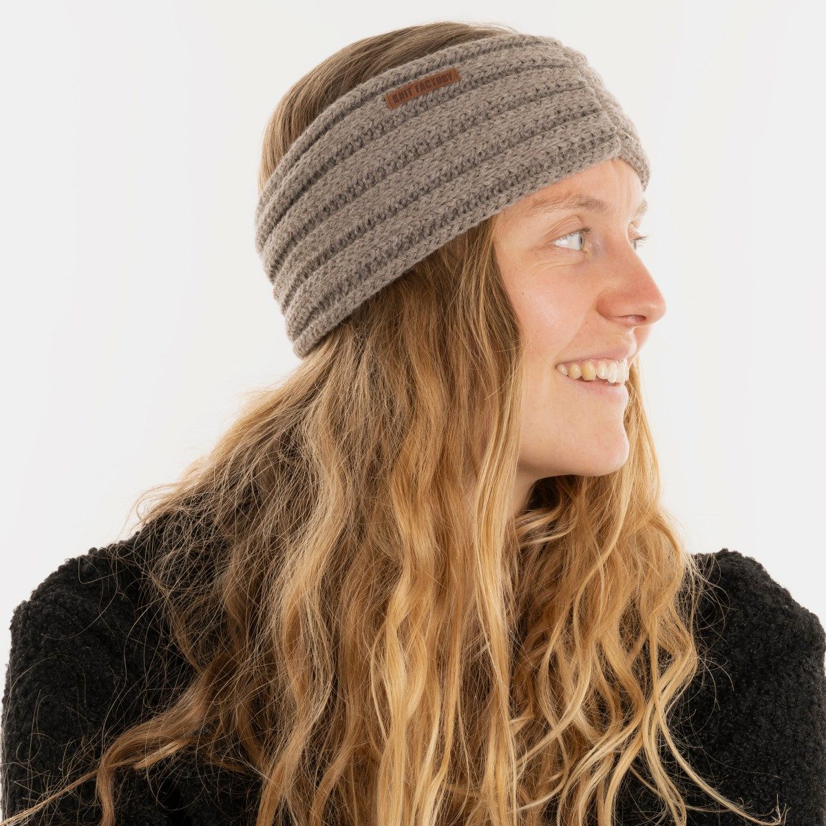 Knit Factory Stirnband Nica Stirnband Marron One Size Gestreift (Set, 1-St., Spar-Set) Strick accesoires Wohnen sale winter herbst deko mode Damen Herren