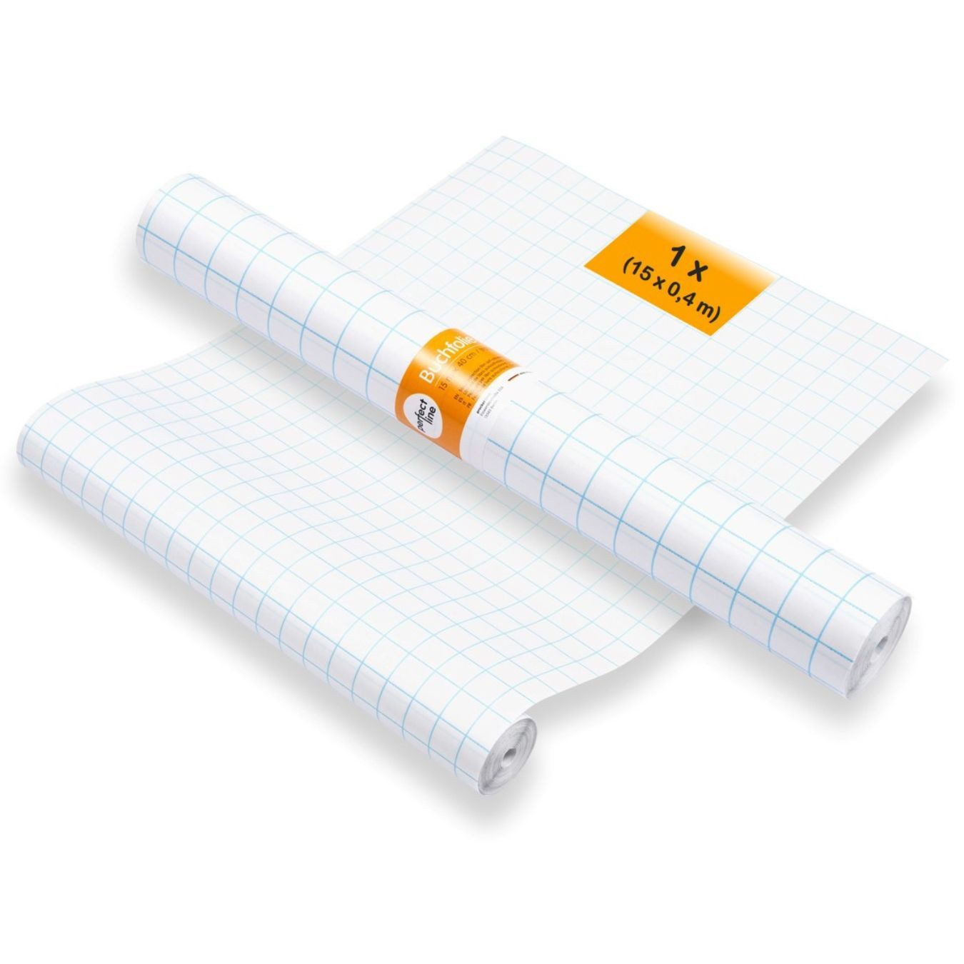 perfect line Schulheft Buchschutzfolie selbstklebend 15 m x 40 cm, Buchfolie glasklar, 60 my, PP, dokumentenecht, säurefrei, Made in EU