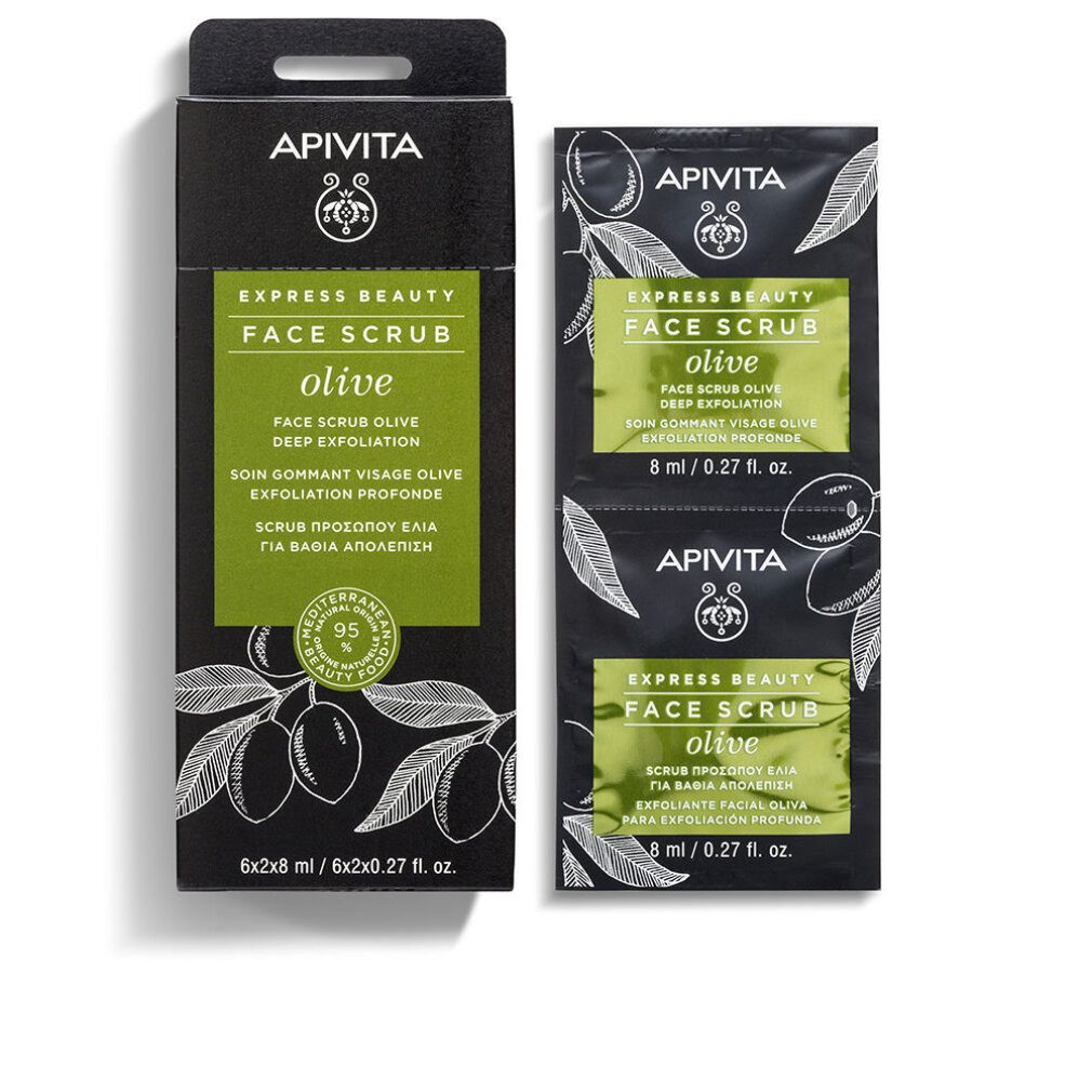 Apivita Gesichtspflege Express Beauty Intensive Peeling-Gesichtsmaske mit Olivenöl 2 x
