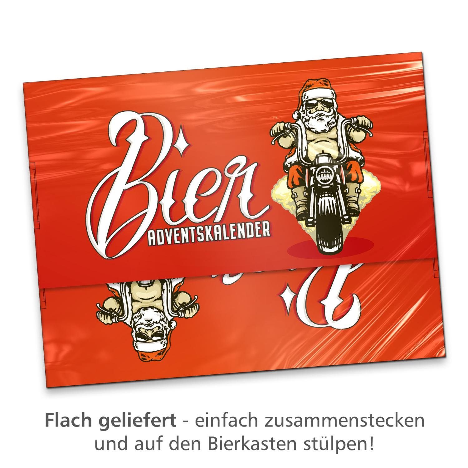 Motorrad Nikolaus Bi Geschenkpapier itenga für Motiv itenga 2 Bierkasten auf Adventskalender