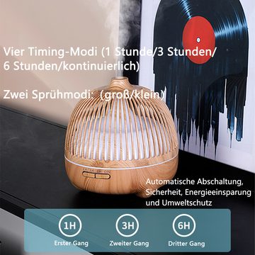 Yuede Diffuser,Ultraschall Aroma Diffusor, Vogelkäfig-Design, 0,55 l Wassertank,Kommt mit Bluetooth-Lautsprecher, Timer-Funktion, 7-Farben-LED-Licht