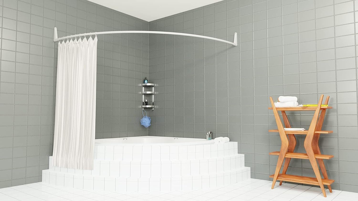 Erica Duschvorhangstange Duschstange Ecke 140x140 cm, Wandmontage, ohne Dec günstig online kaufen