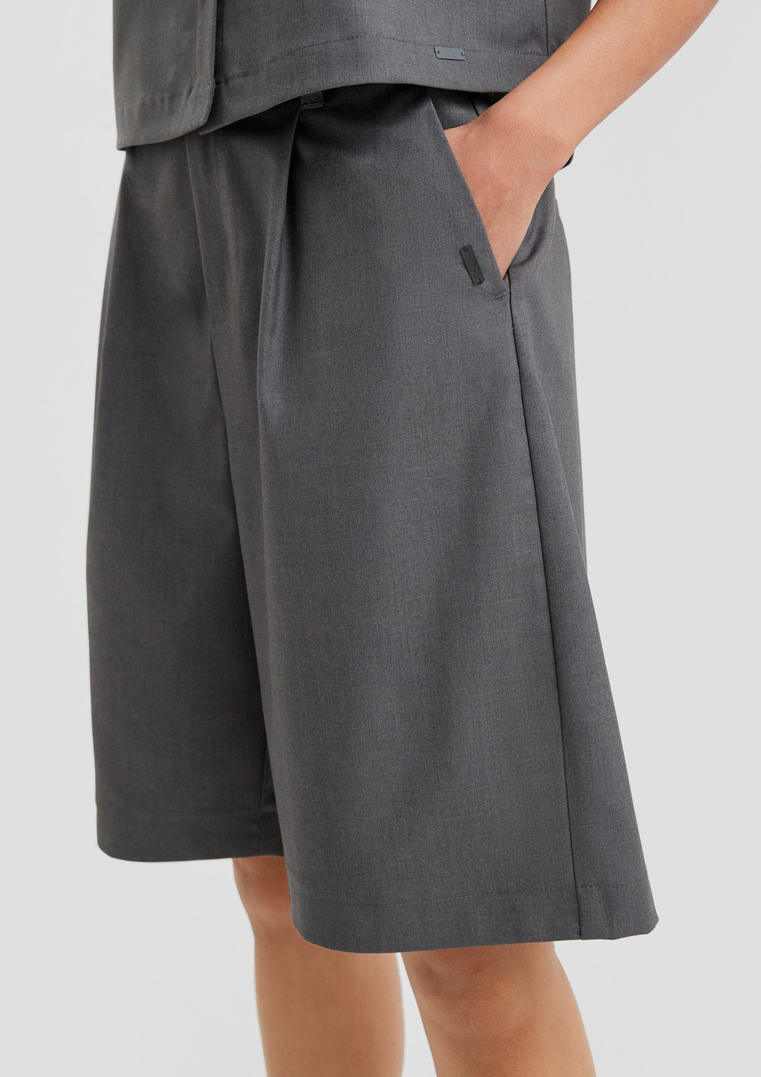 QS Shorts Melierte Bermuda mit Bundfalte günstig online kaufen