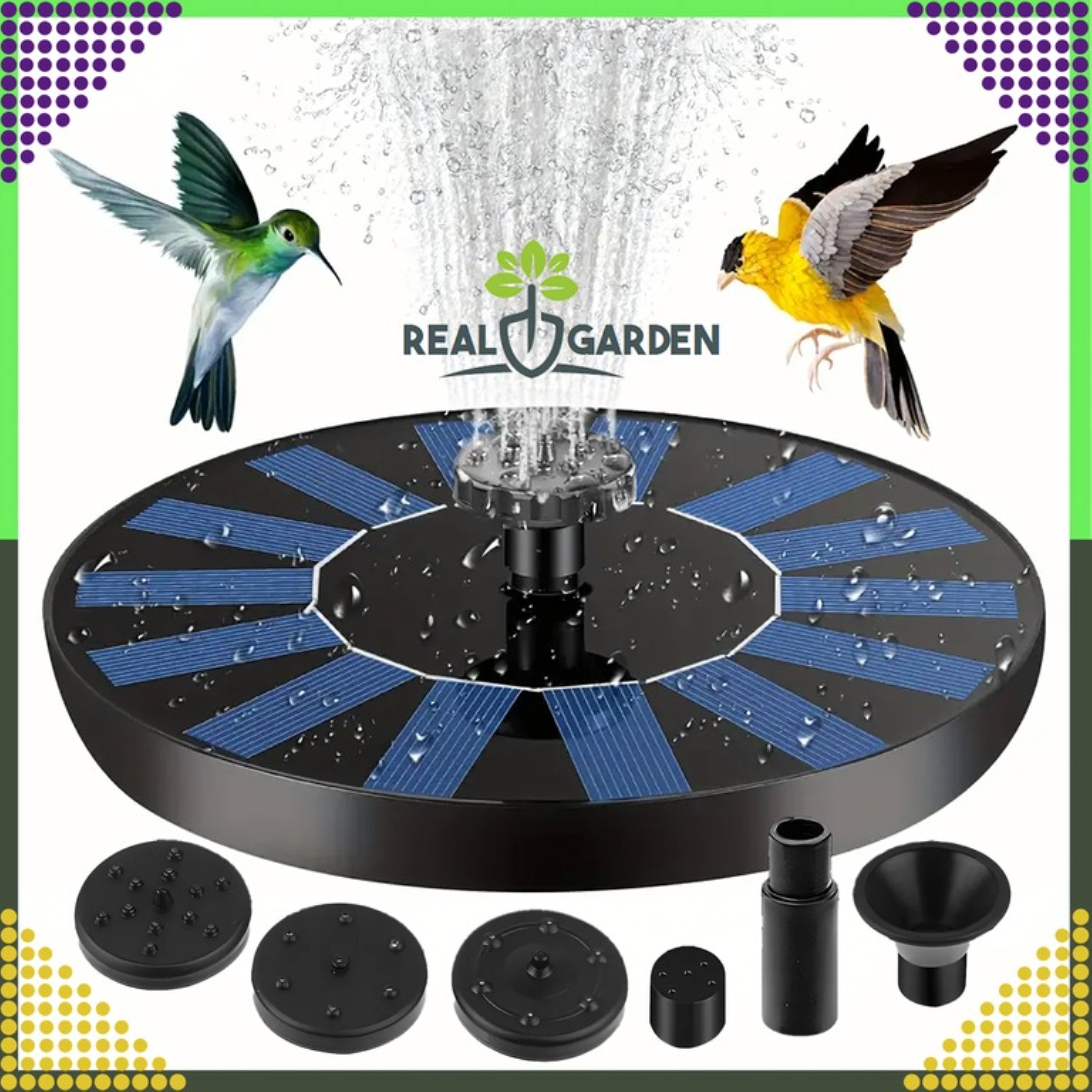 Realb2b Gartenbrunnen, 16 cm Breite, (Solar Gartenbrunnen Set schwimmend mi günstig online kaufen