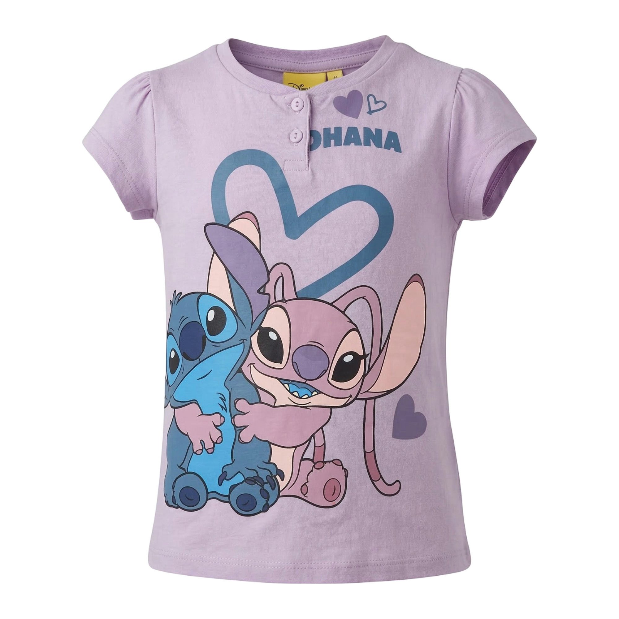 Disney Schlafanzug Disney Lilo und Stitch Kinder Mädchen Pyjama Shirt Shorts Gr. 98 bis 128 - 100% Baumwolle