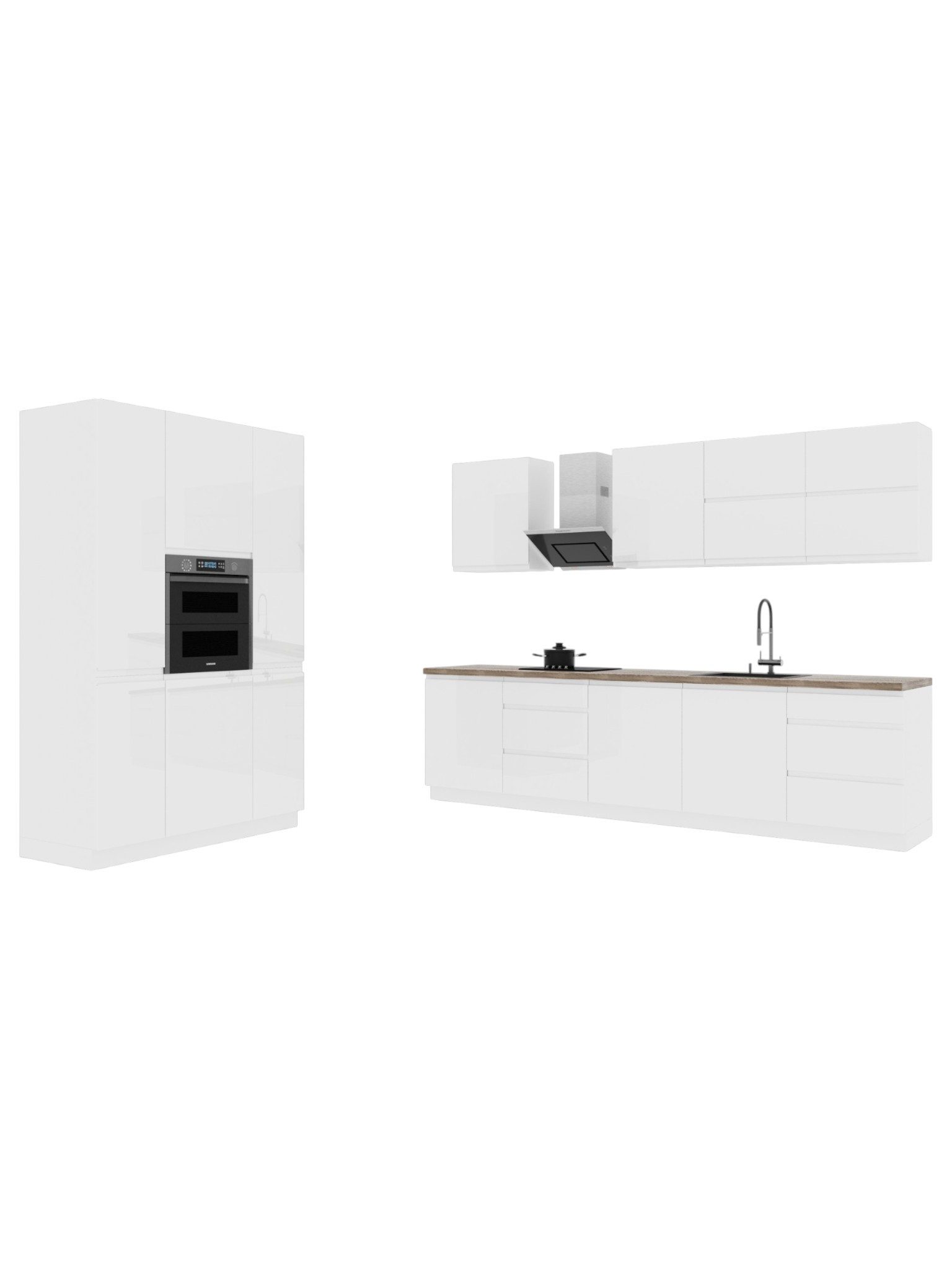 ROYAL24_MARKT Küchenzeile K74-G440 - Velmora - Strapazierfähig mit modernem Flair, (Komplett Set), Luxus – Modern – Präzise.