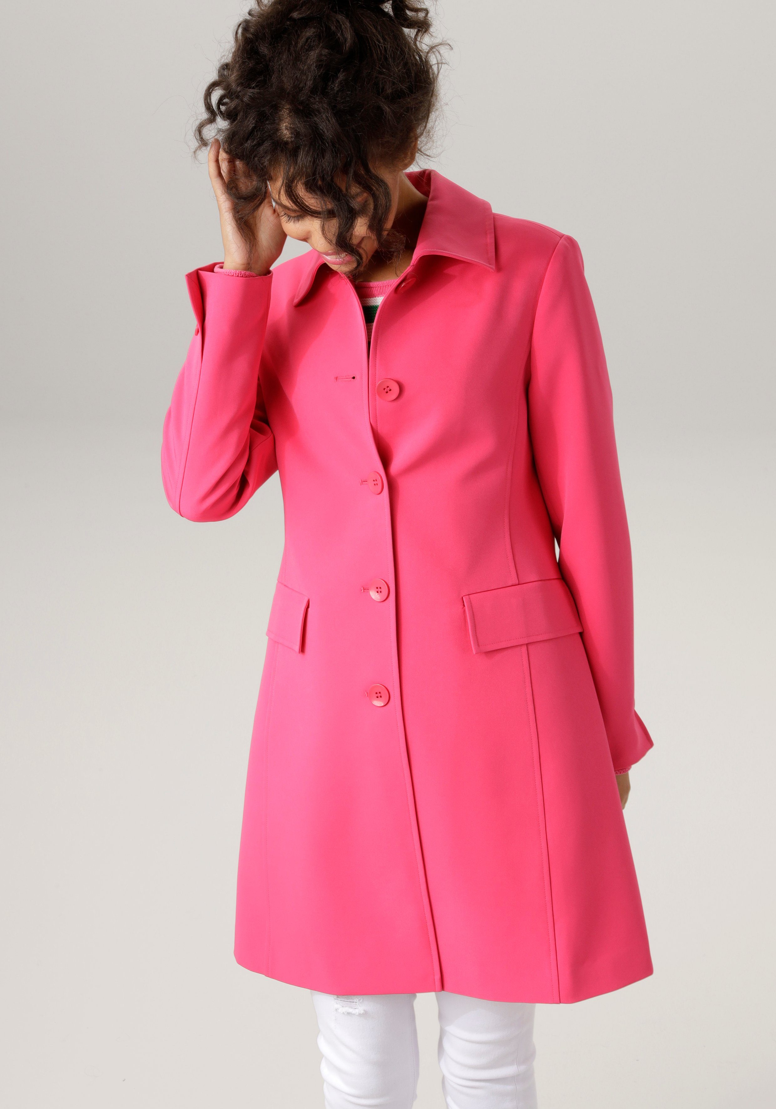 Aniston CASUAL Kurzmantel in trendigen Knallfarben pink