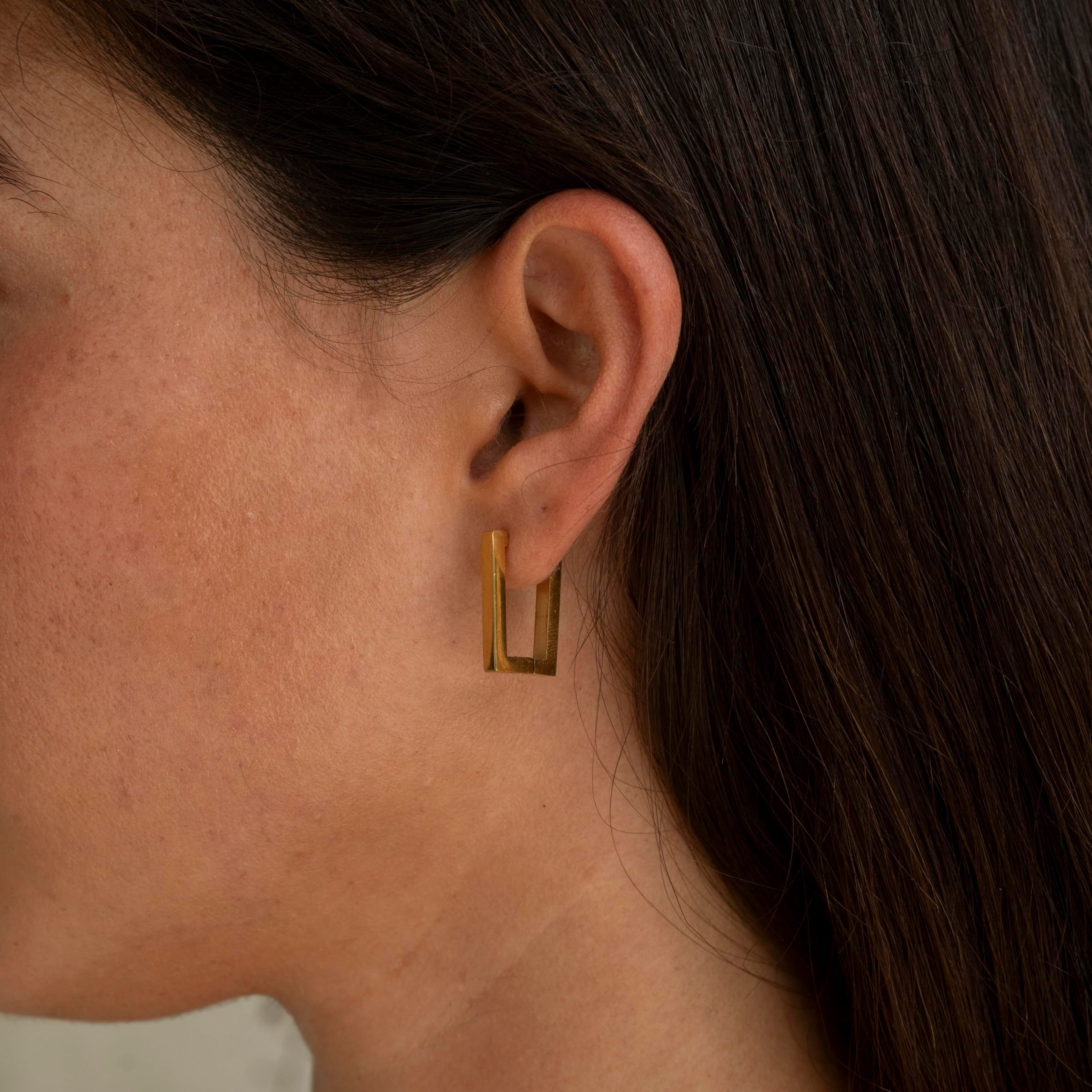 Made by Nami Creolen-Set Creolen Silber Damen Eckig aus Edelstahl, Wasserfe günstig online kaufen