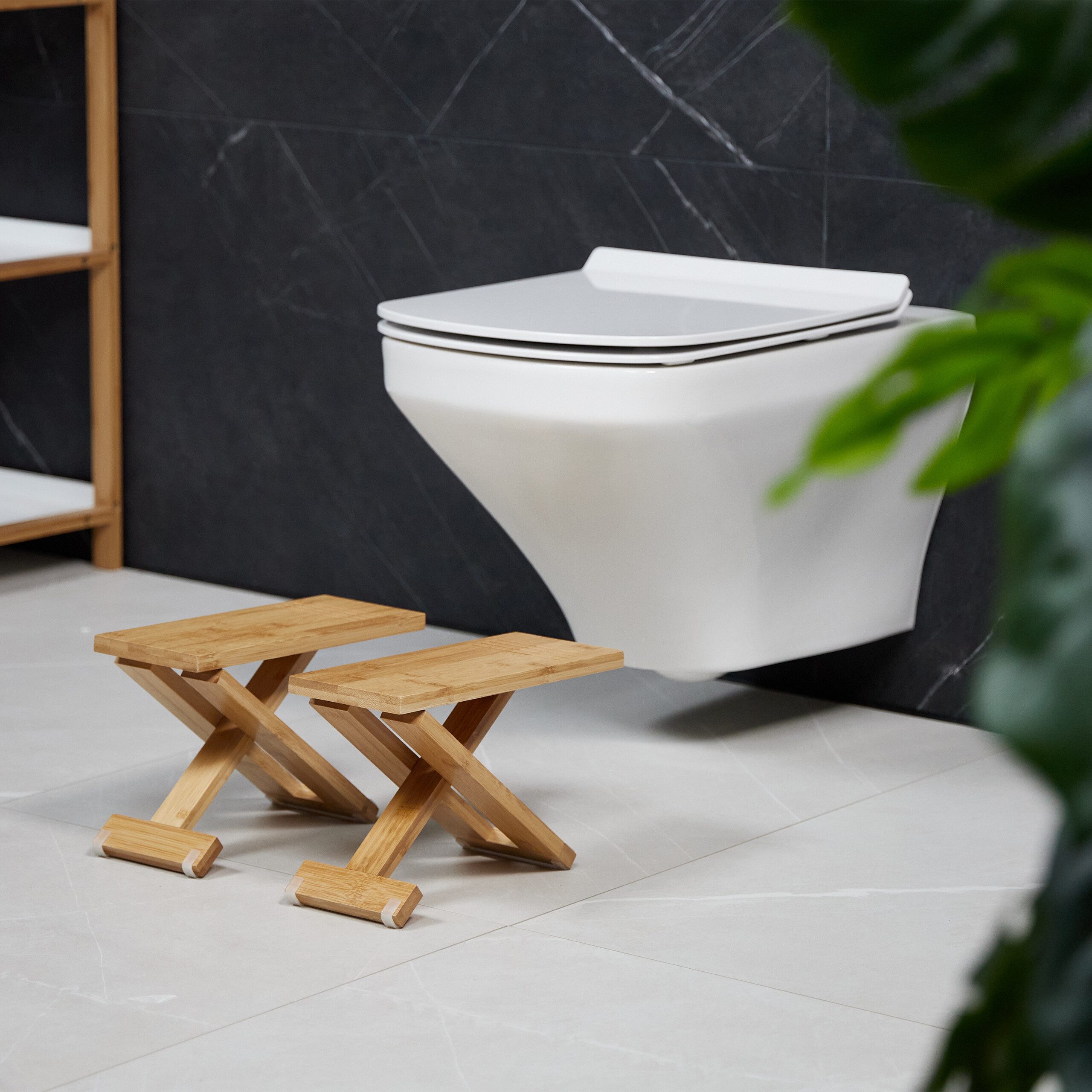 relaxdays Badhocker Klappbarer Toilettenhocker 2-teilig (1 günstig online kaufen