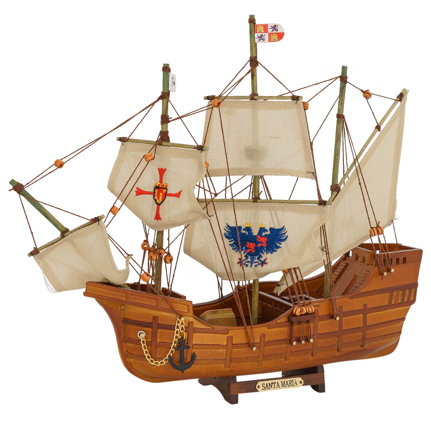 Dekoobjekt Modellschiff Santa Maria Kolumbus Schiff Segelschiff Antik-Stil kein B