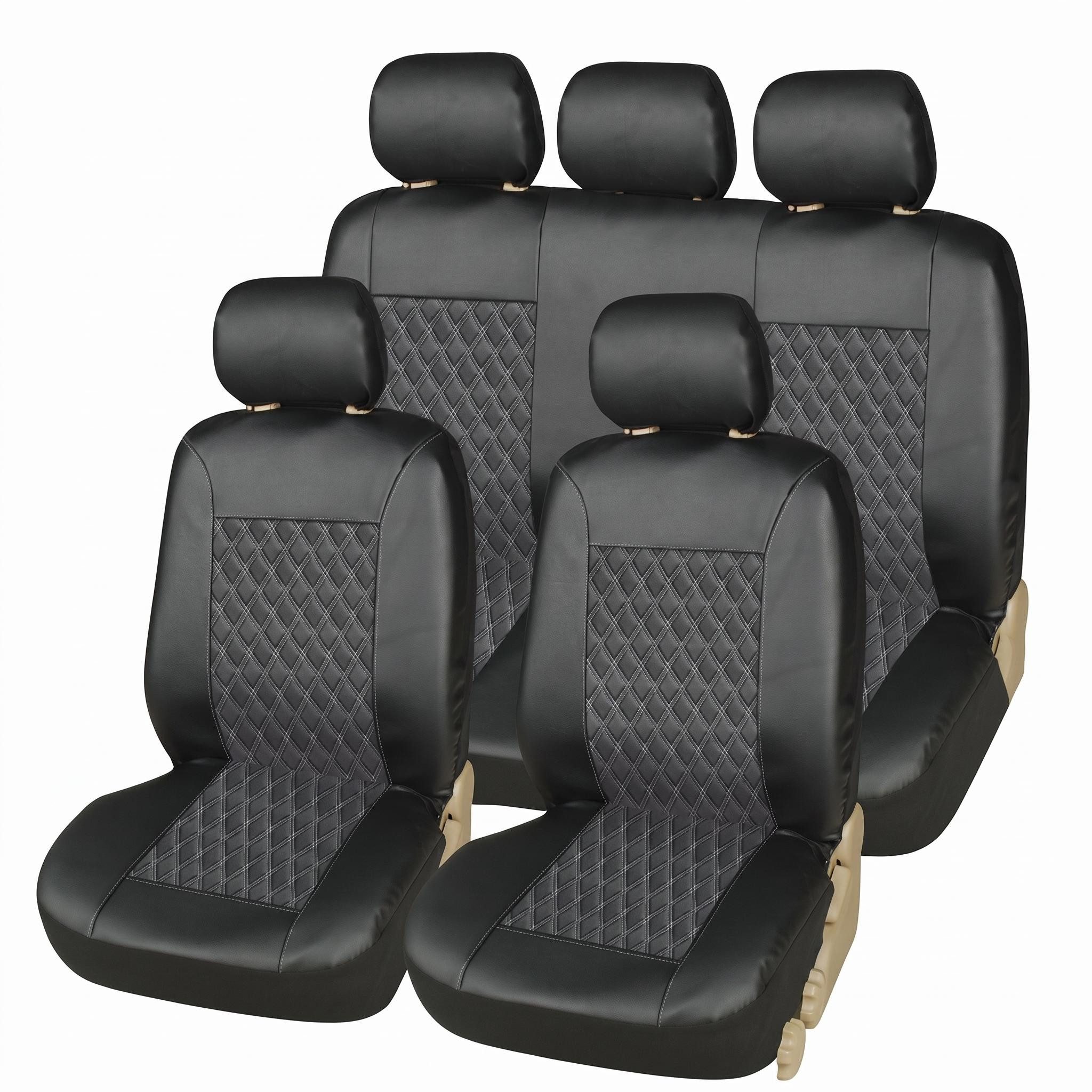 GarveeMore Autositzbezug 9-Teile Auto-Sitzbezug-Set, Universal, 3D-Atmungsaktive Mesh-Optik
