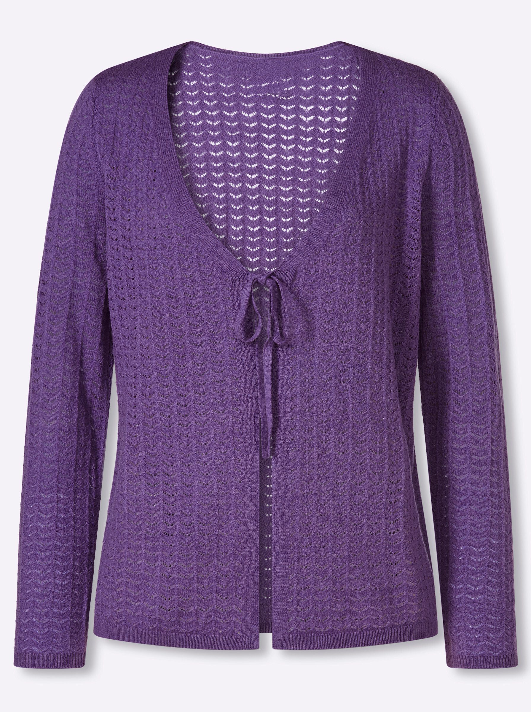 Sieh an! Strickjacke Strickjacke Langarm Ajour