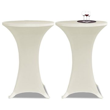 Hussen-Set Stehtischhussen 4 Stk. Ø 60 cm Creme Stretch, furnicato