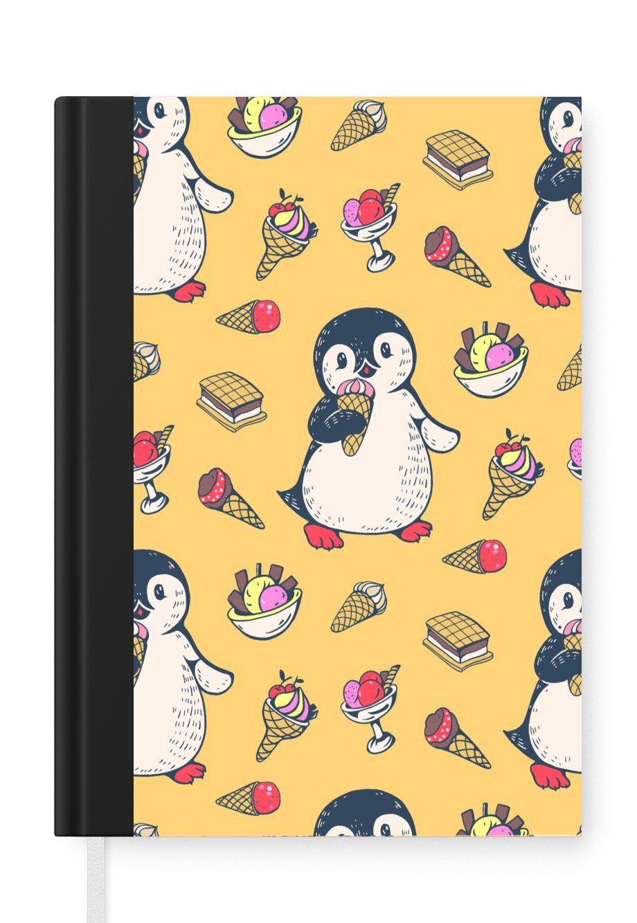 MuchoWow Notizbuch Eis - Pinguin - Polartiere - Kinder - Design, Journal, Merkzettel, Tagebuch, Notizheft, A5, 98 Seiten, Haushaltsbuch