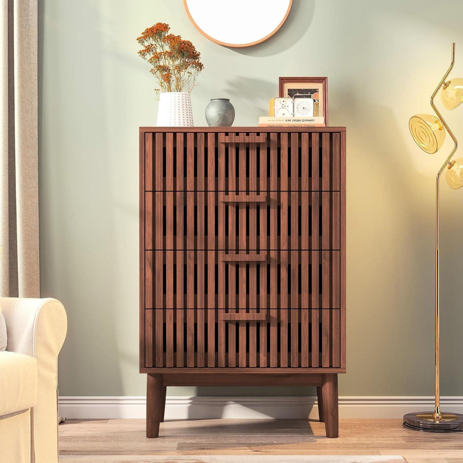 LuxusKollektion Kommode Kommode 4 Schubladen Holz Tiefe 30 cm Kippschutz 5 Schubladen D (1 St)