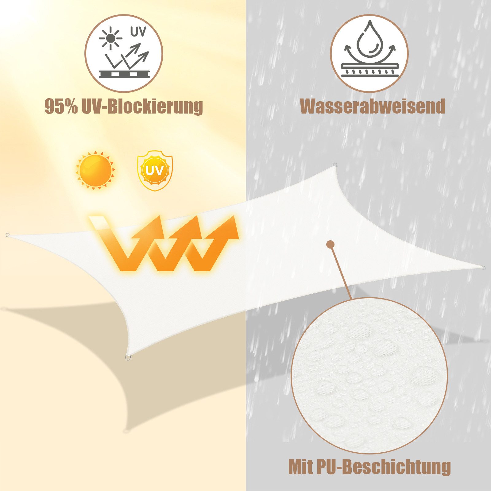 Woltu Sonnensegel, (1-tlg), aus PES, 200 günstig online kaufen